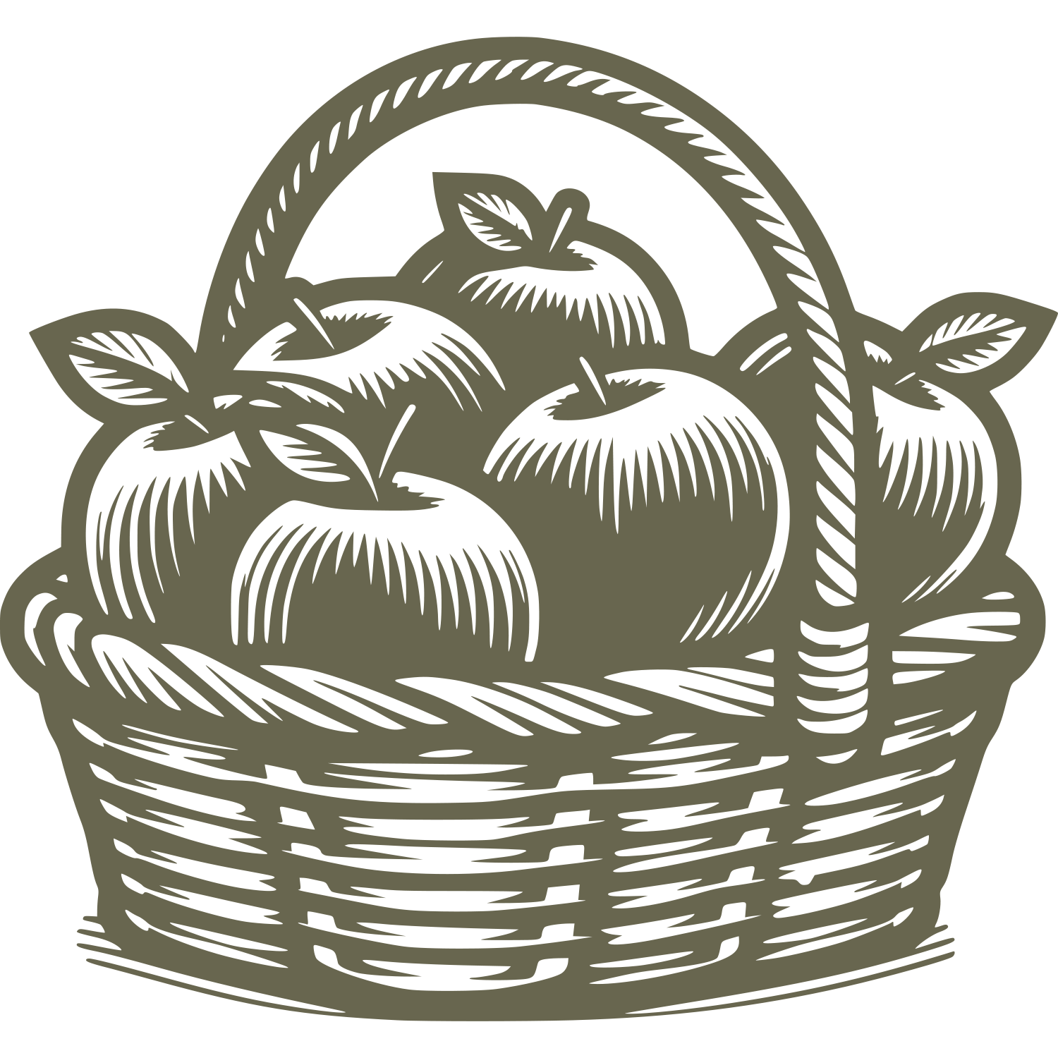 Basket of Apples Delrin Leather Stamp