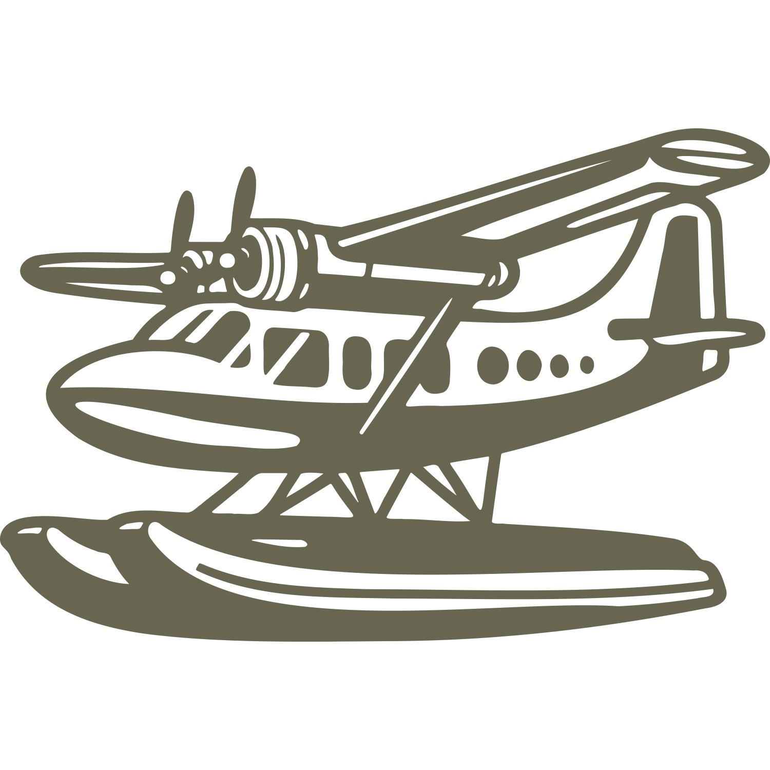 Amphibious Airplane Delrin Leather Stamp