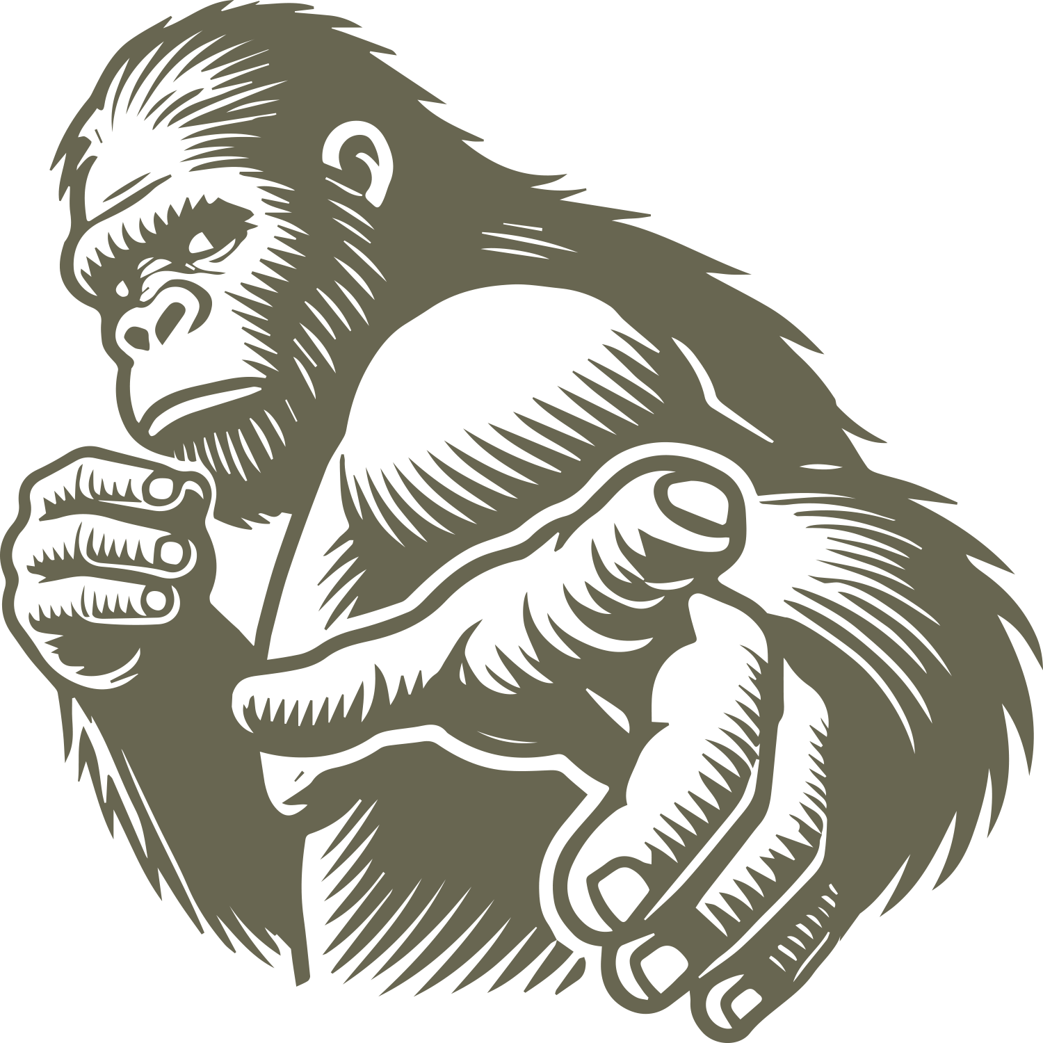 Gorilla Pointing Delrin Leather Stamp