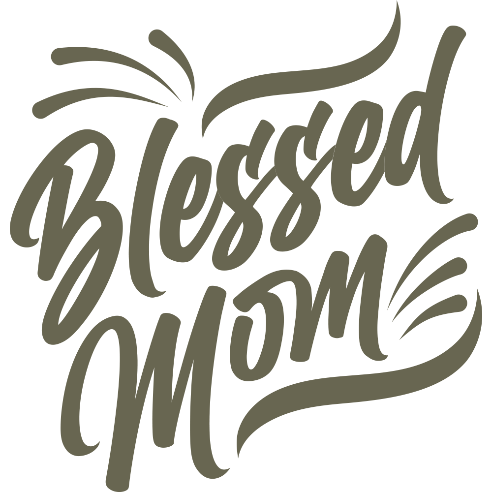 Hand-lettered “Blessed Mom” design in a flowing script style—ideal for crafting heartfelt leather gifts for Mother’s Day, birthdays, or everyday appreciation.