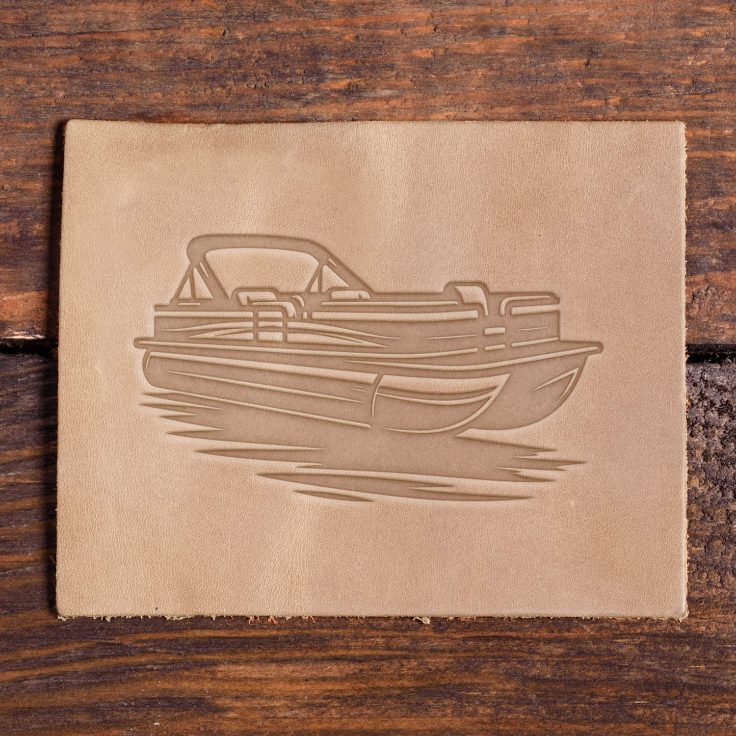 Pontoon Boat Delrin Leather Stamp