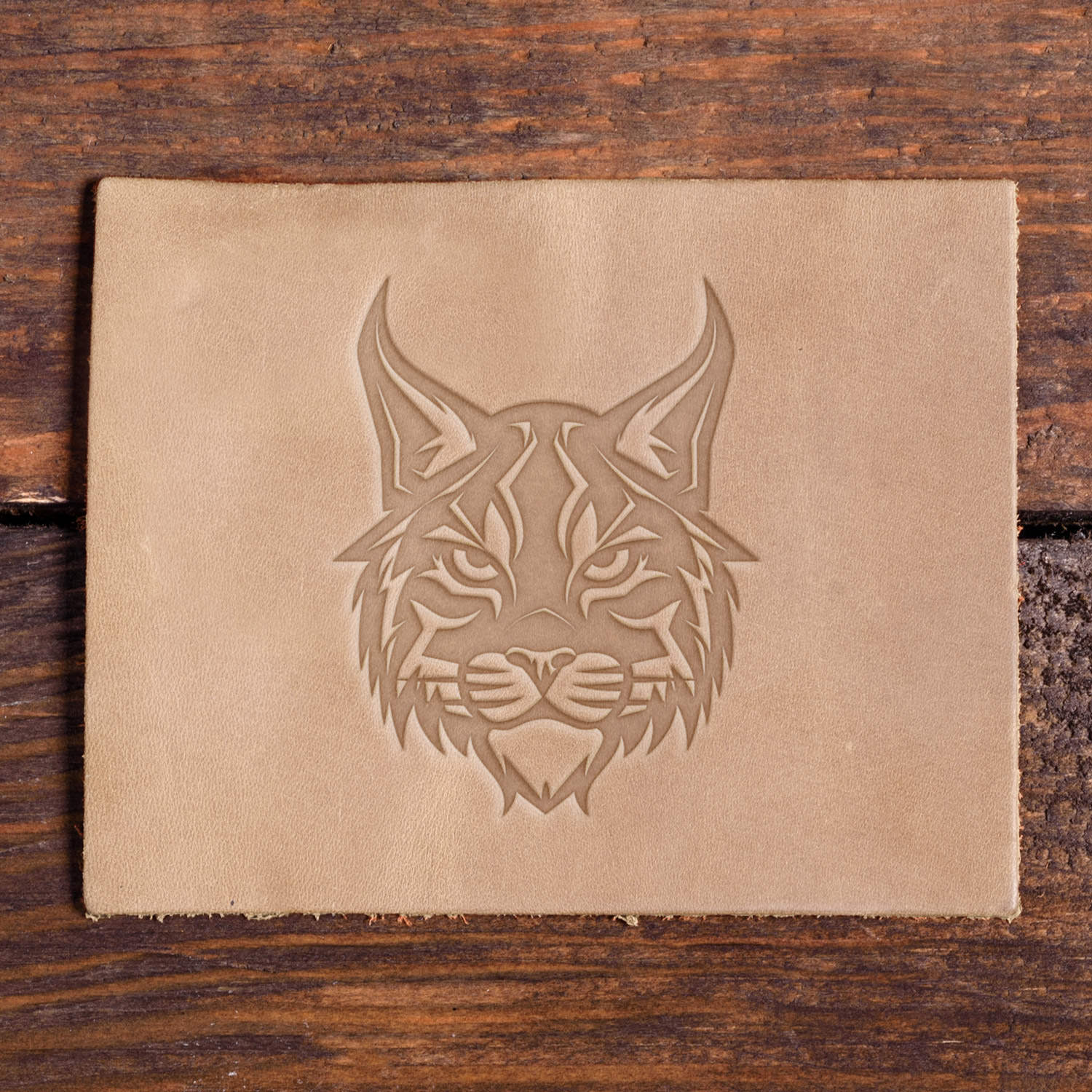 Bobcat Face Delrin Leather Stamp