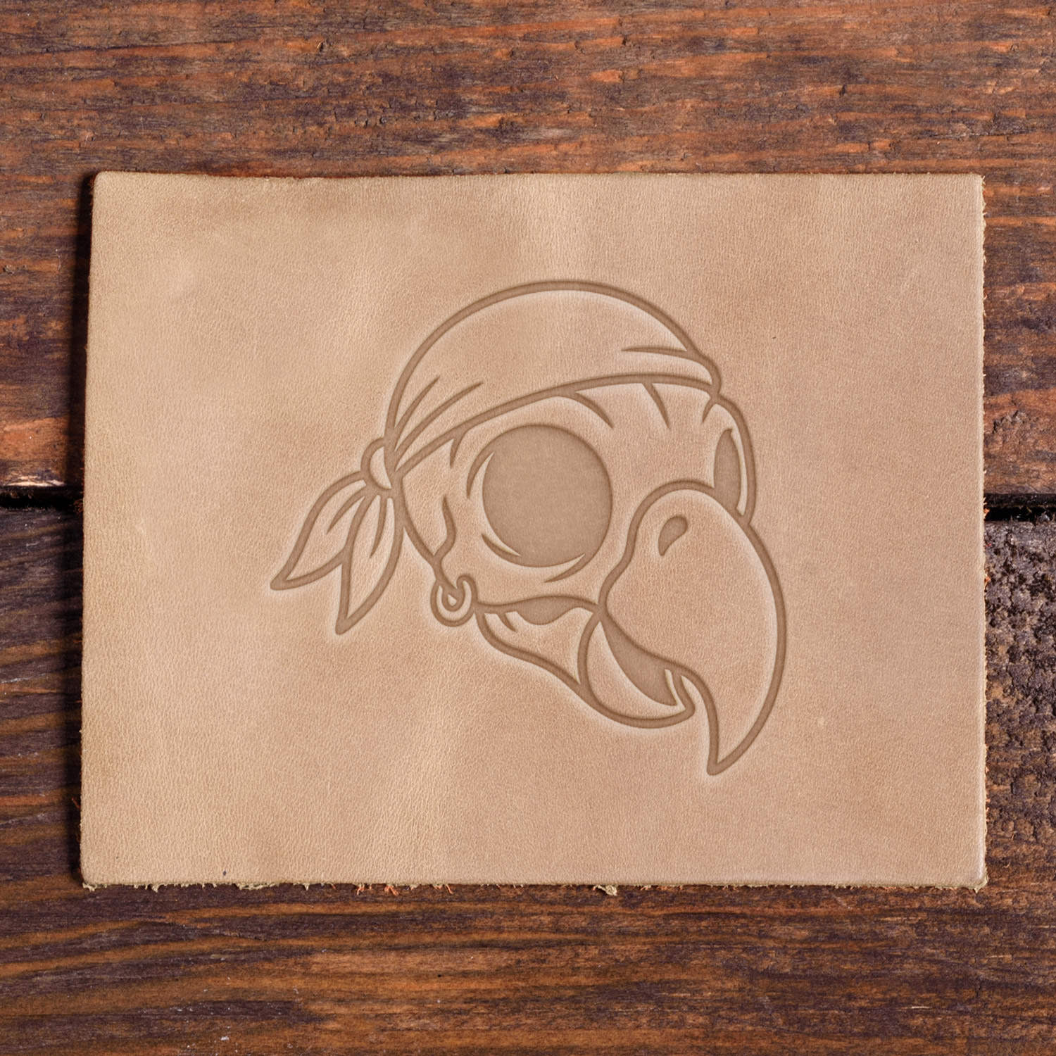 Cartoon Pirate Bird Skull Delrin Leather Stamp