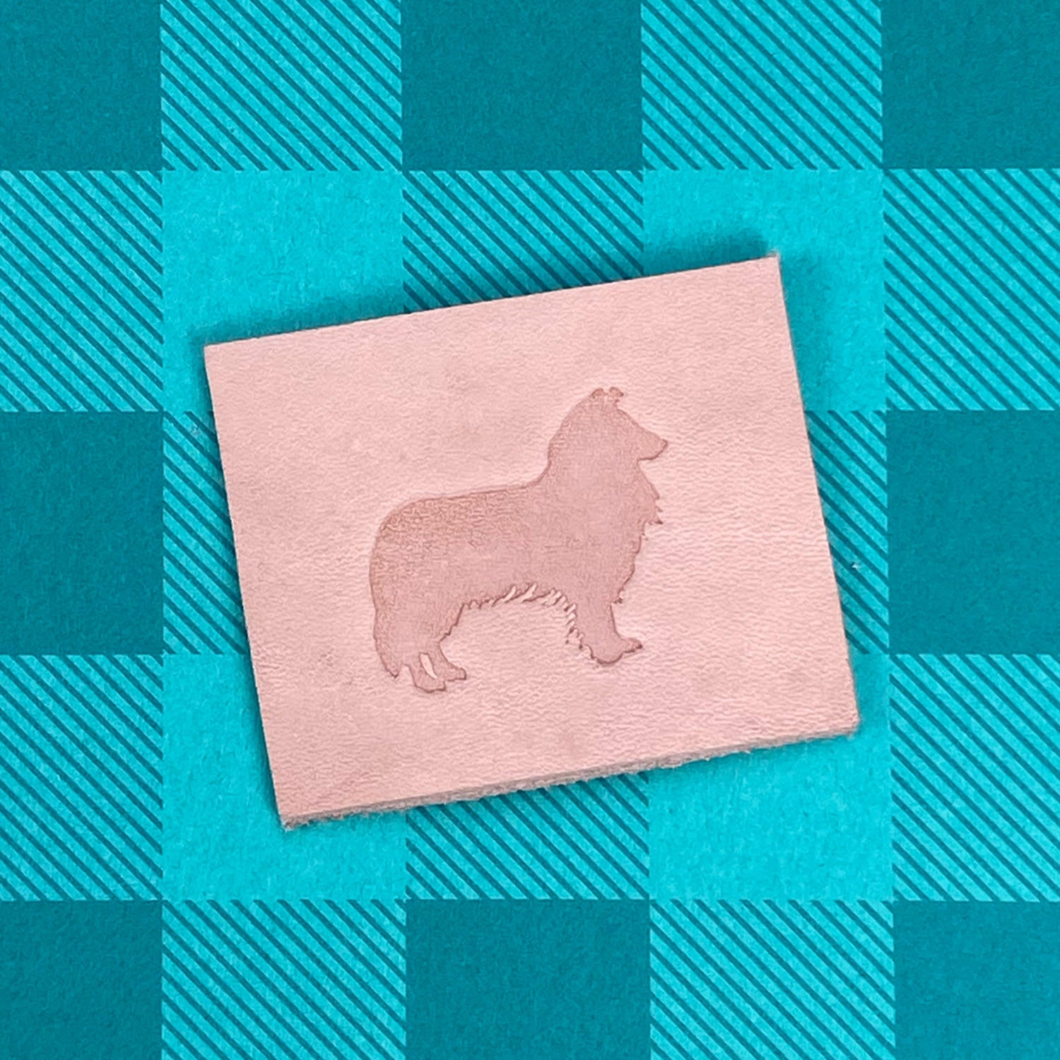 Border Collie Dog Delrin Leather Stamp