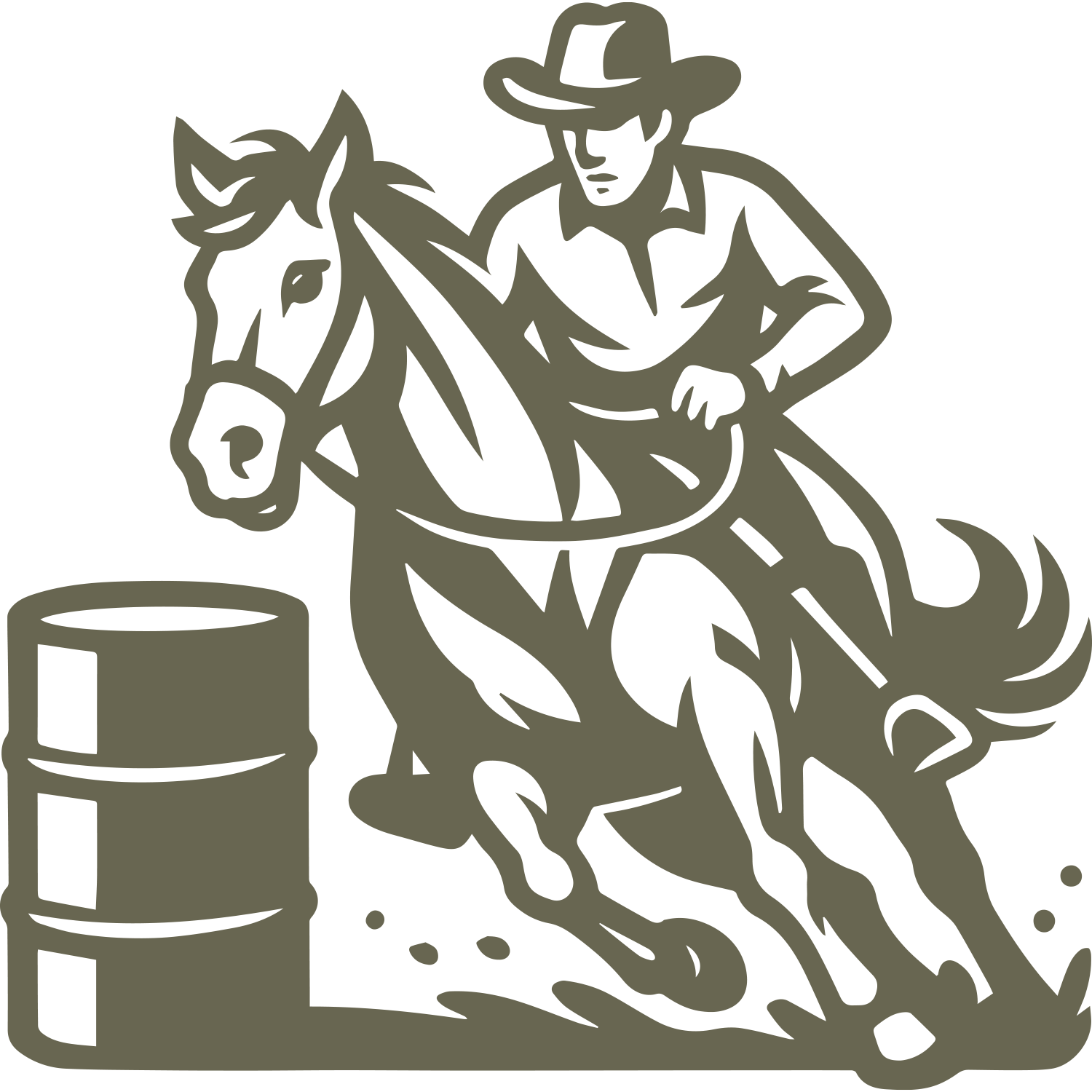 Horse Barrell Racer Delrin Leather Stamp