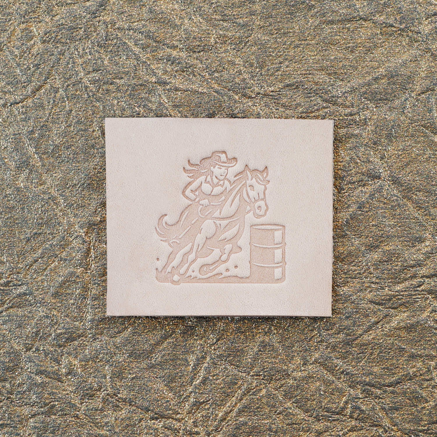 Horse Barrell Racer Delrin Leather Stamp