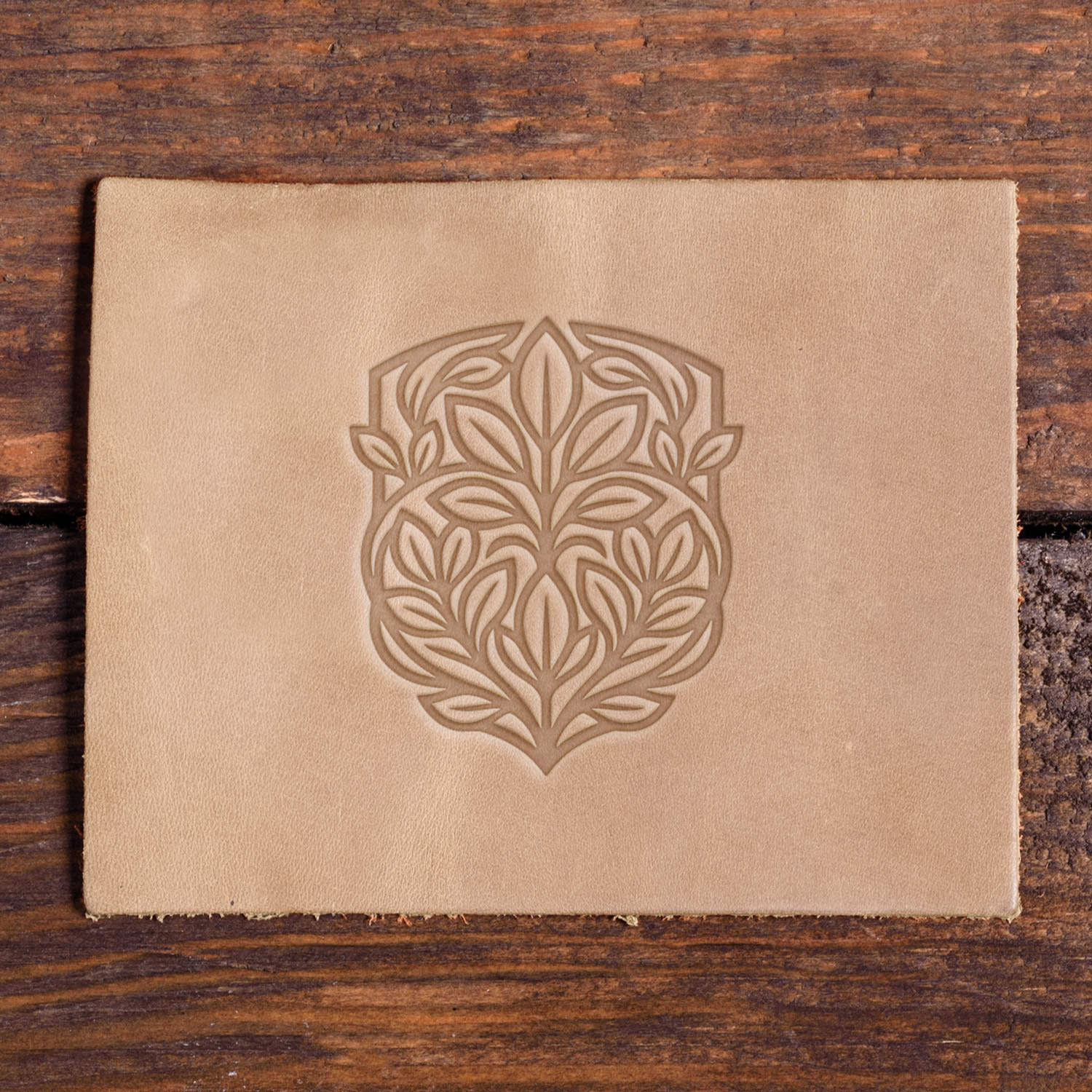 Botanical Shield Delrin Leather Stamp
