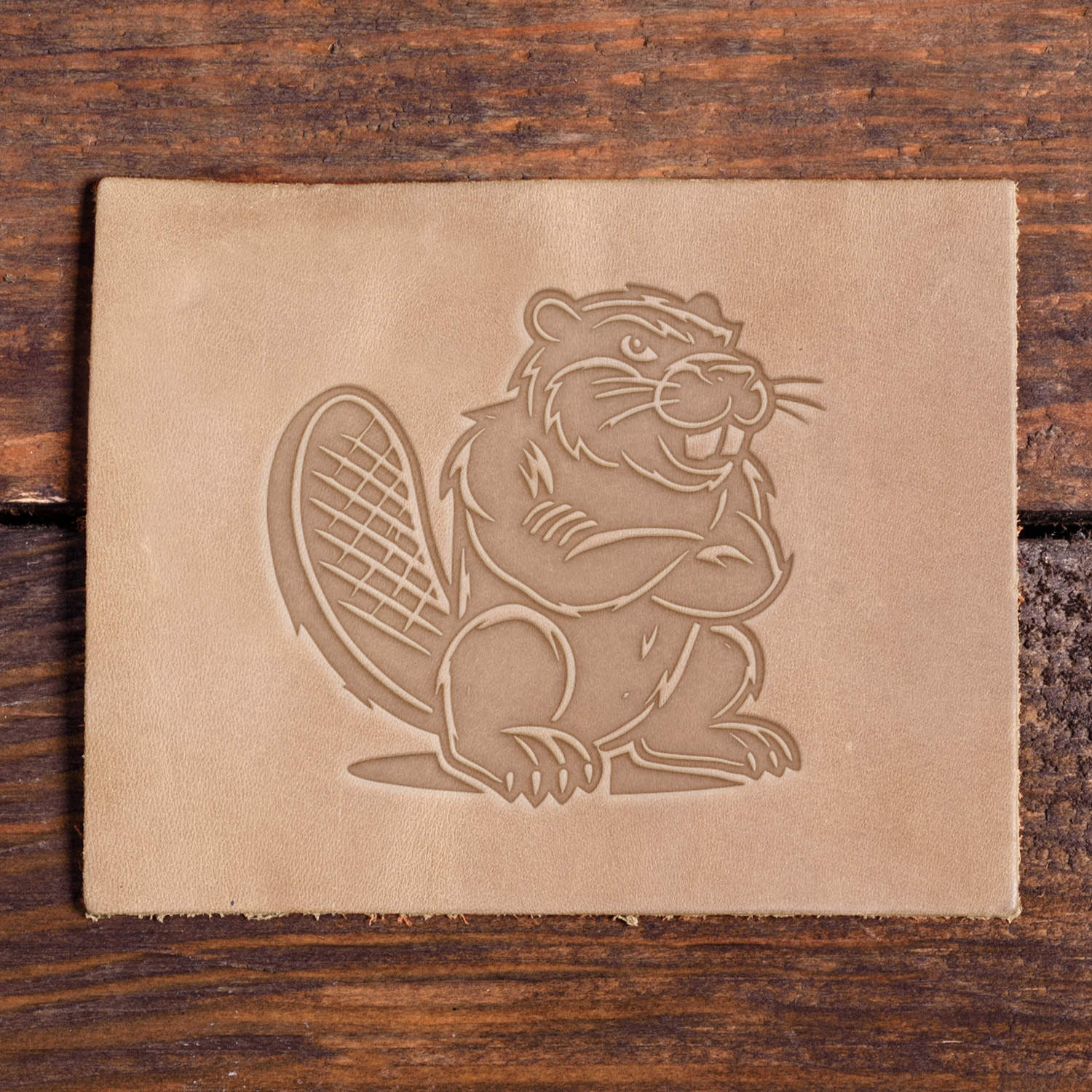 Angry Beaver Delrin Leather Stamp