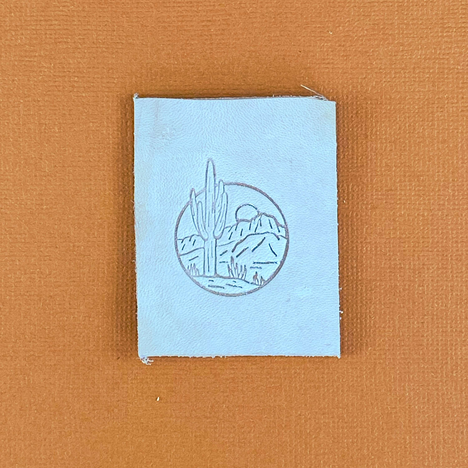 Desert Cactus Scene Delrin Leather Stamp