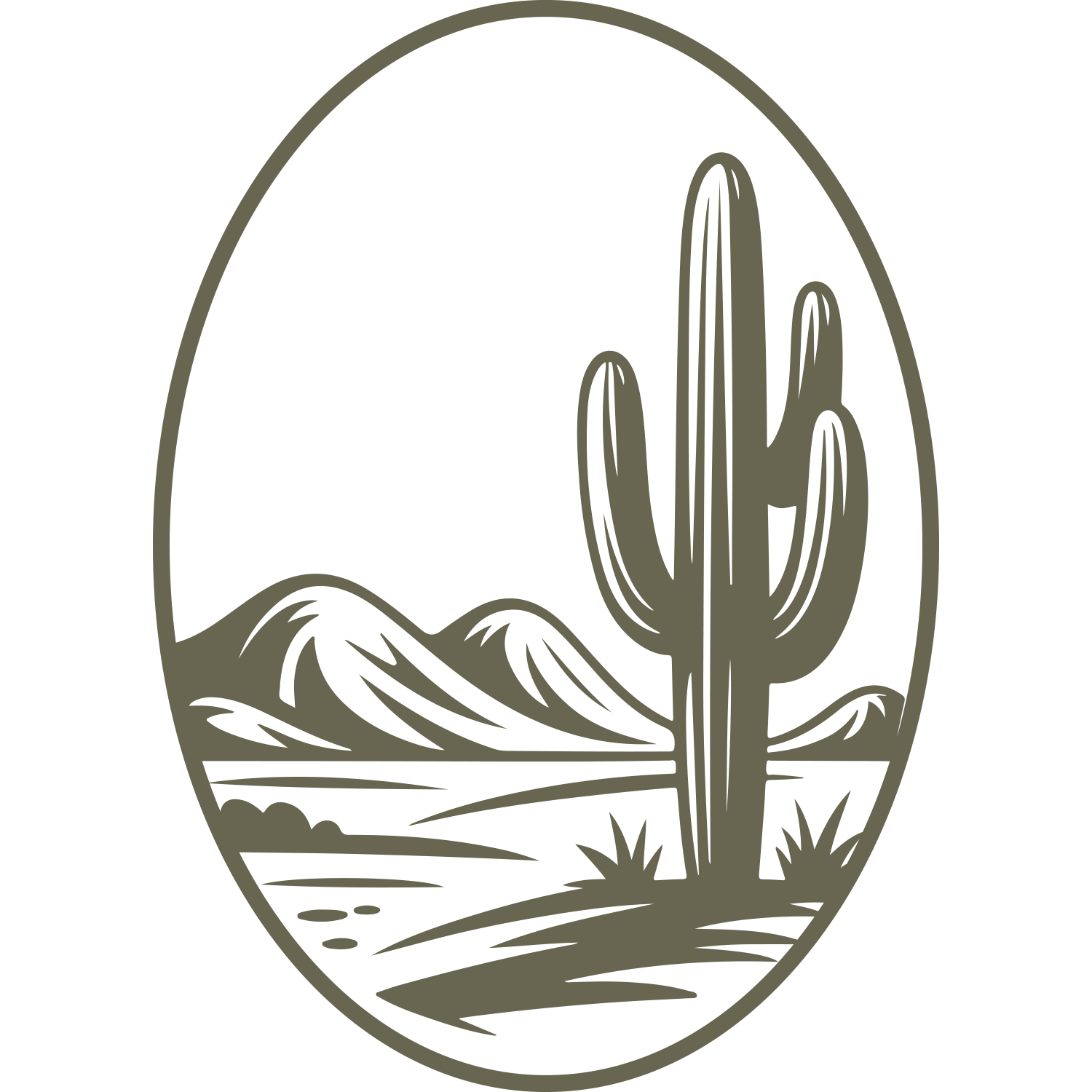 Desert Cactus Scene Delrin Leather Stamp