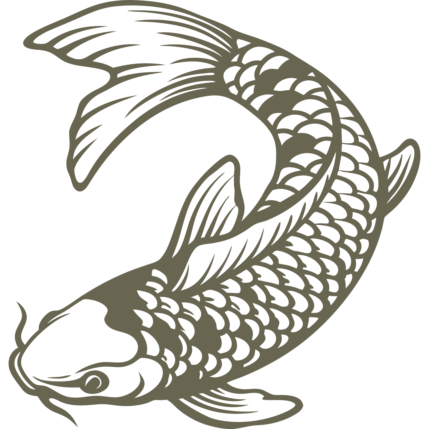 Carp Fish Delrin Leather Stamp