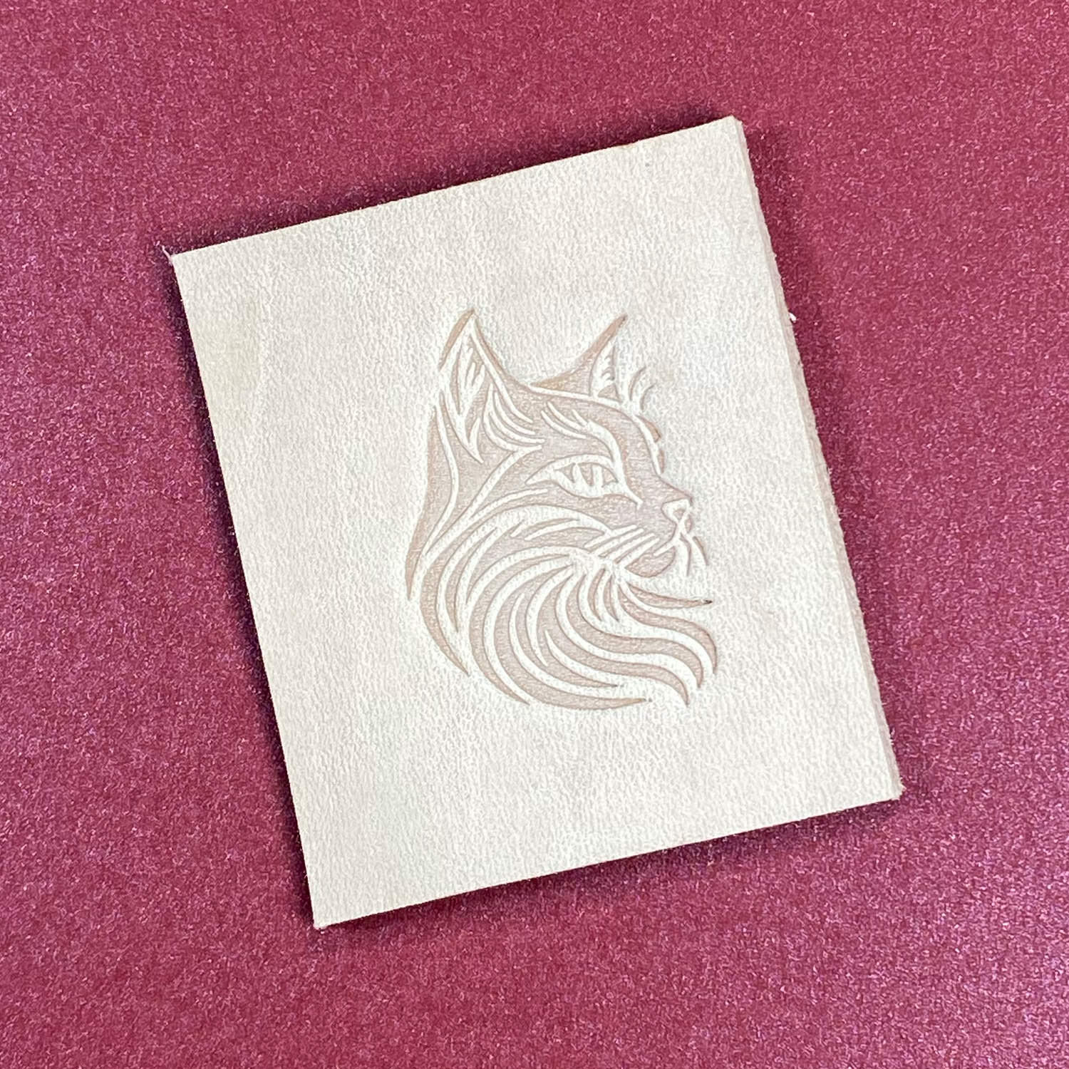 Cat Face Delrin Leather Stamp