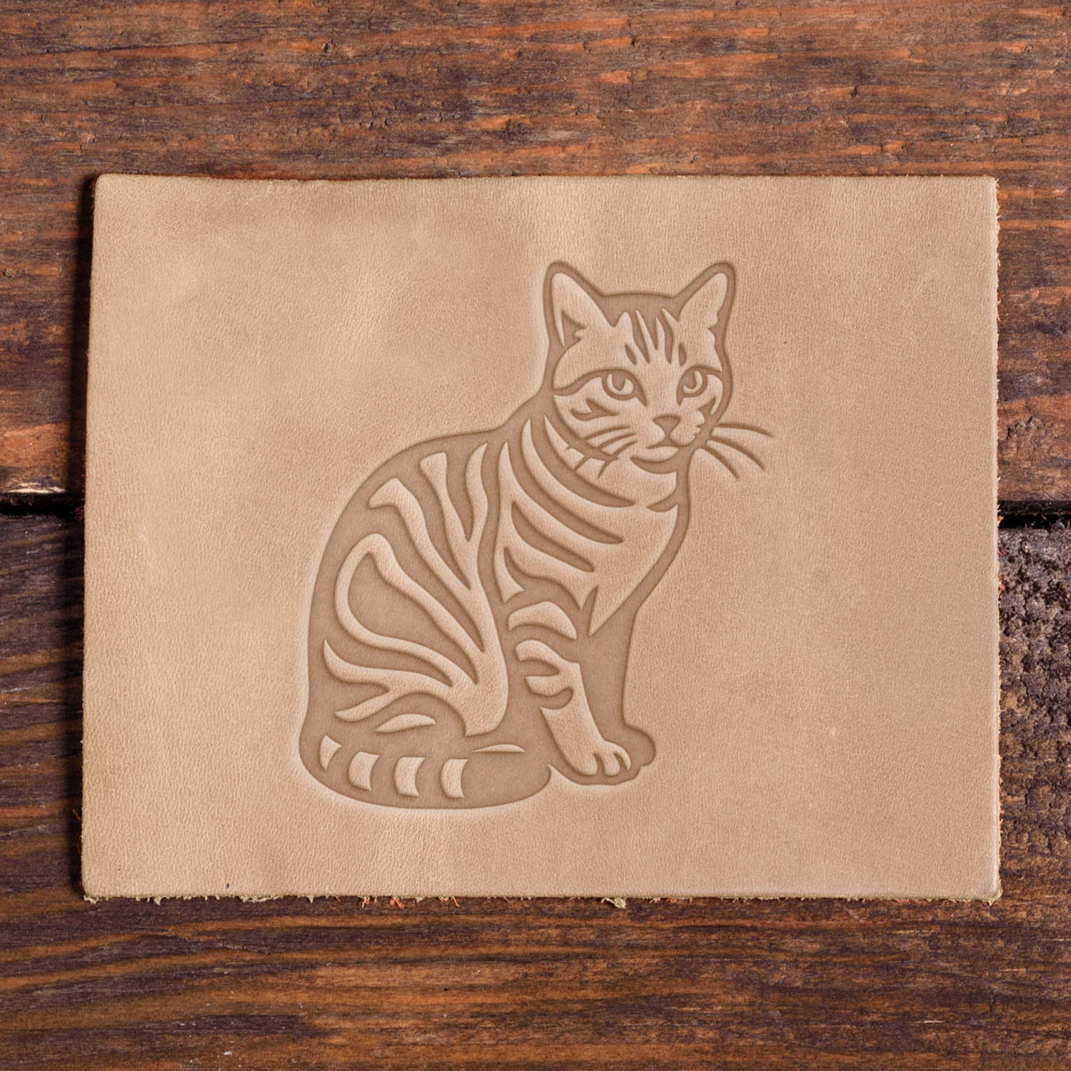 Tabby Cat Delrin Leather Stamp