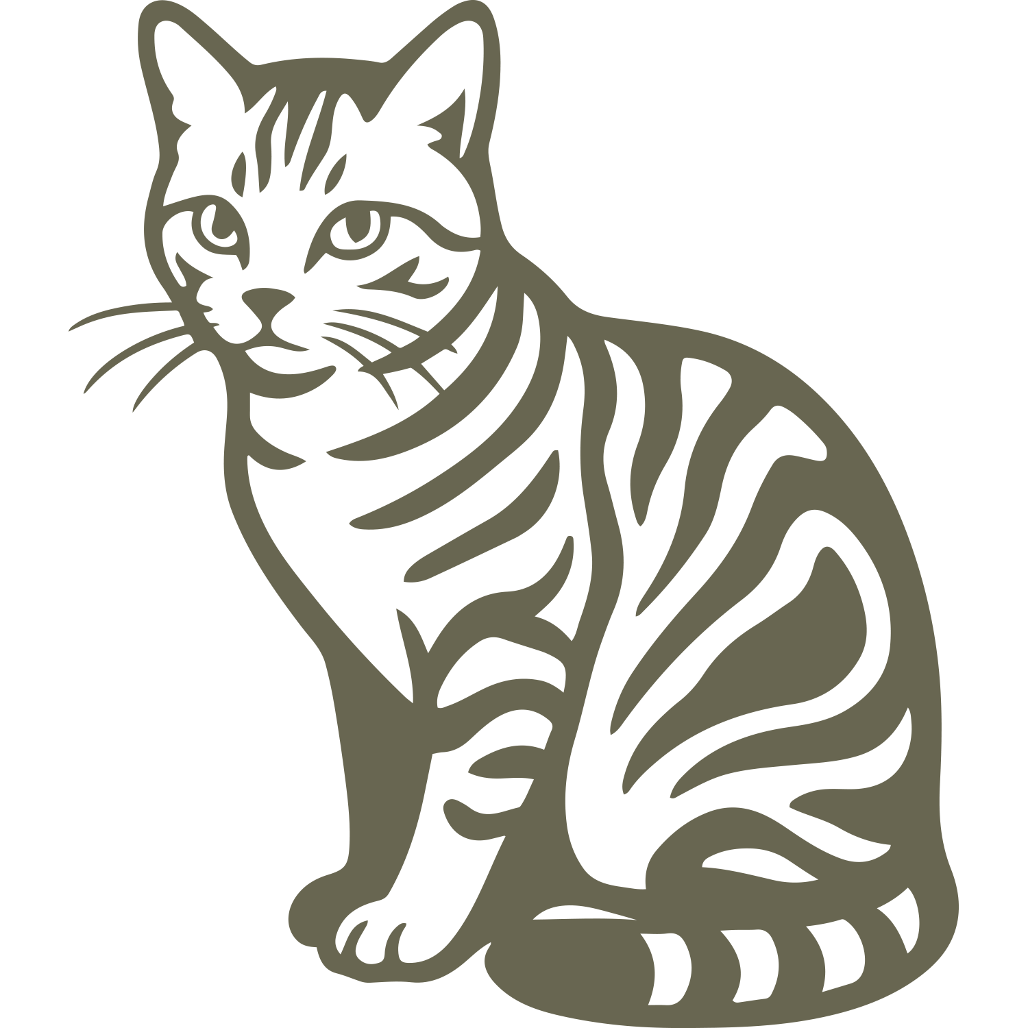 Tabby Cat Delrin Leather Stamp