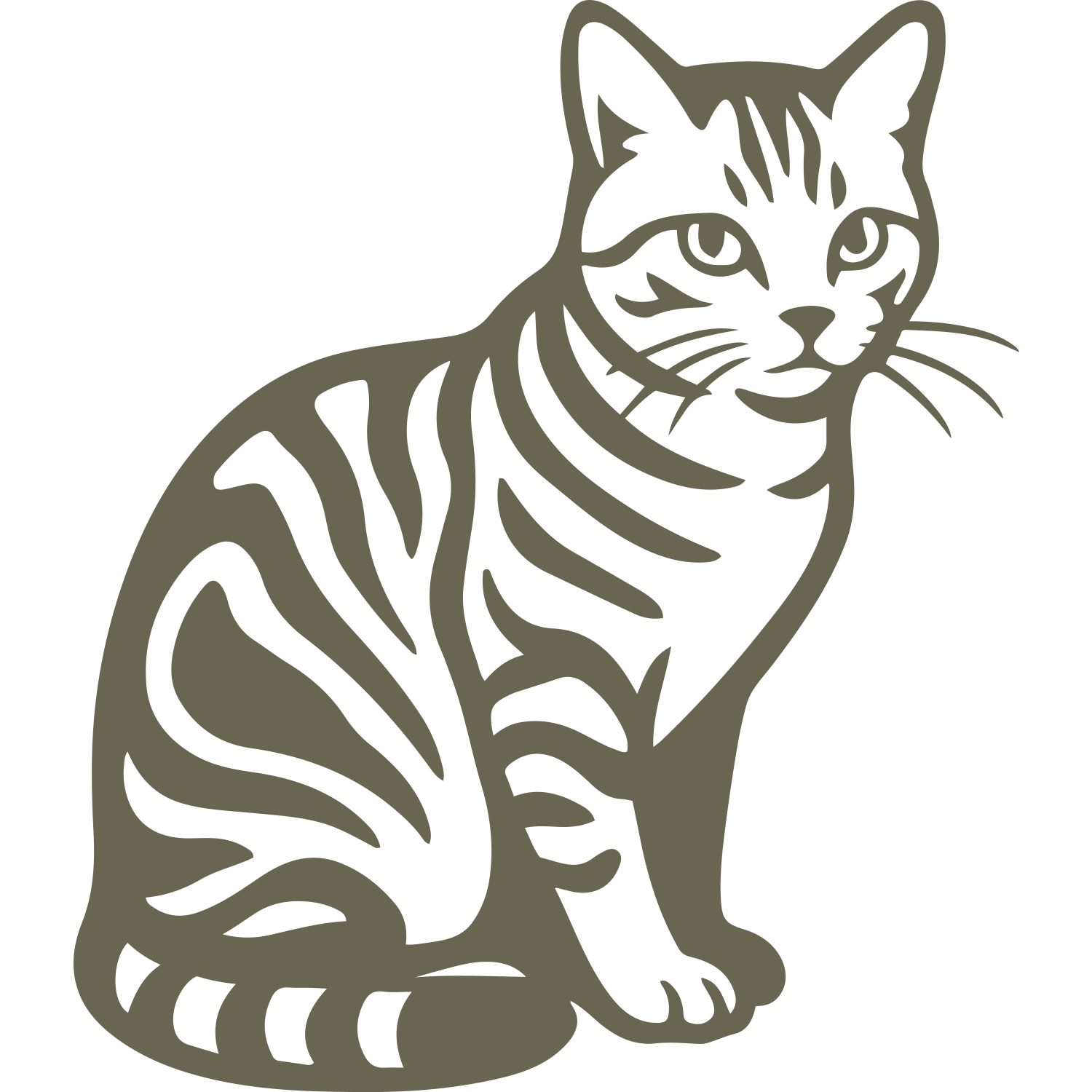 Tabby Cat Delrin Leather Stamp