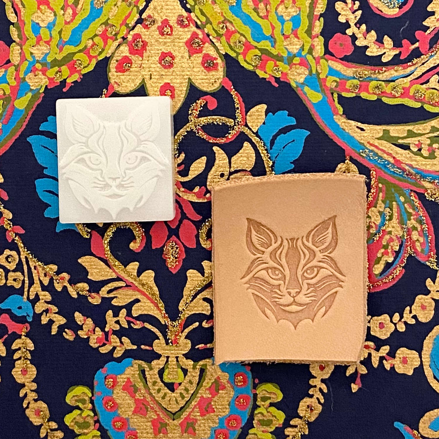 Cat Face Delrin Leather Stamp