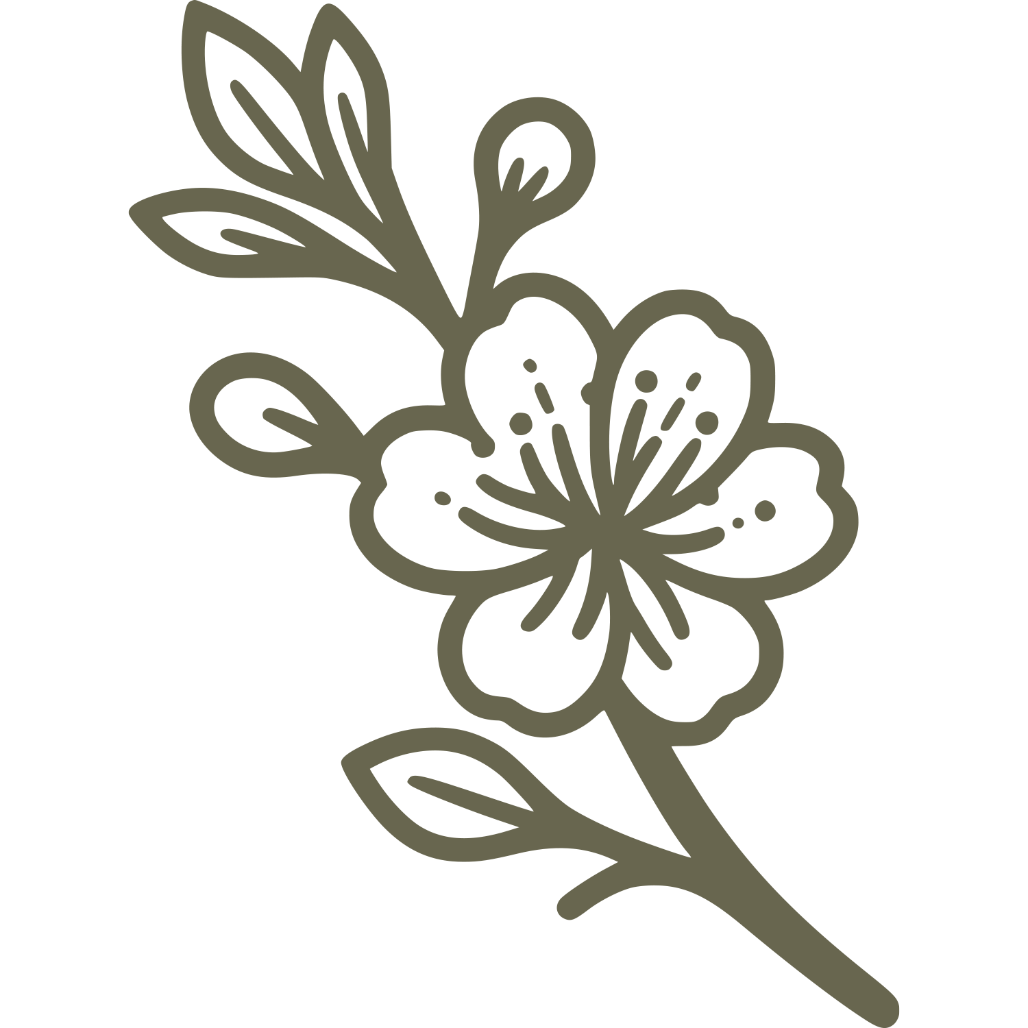 Cherry Blossom Delrin Leather Stamp