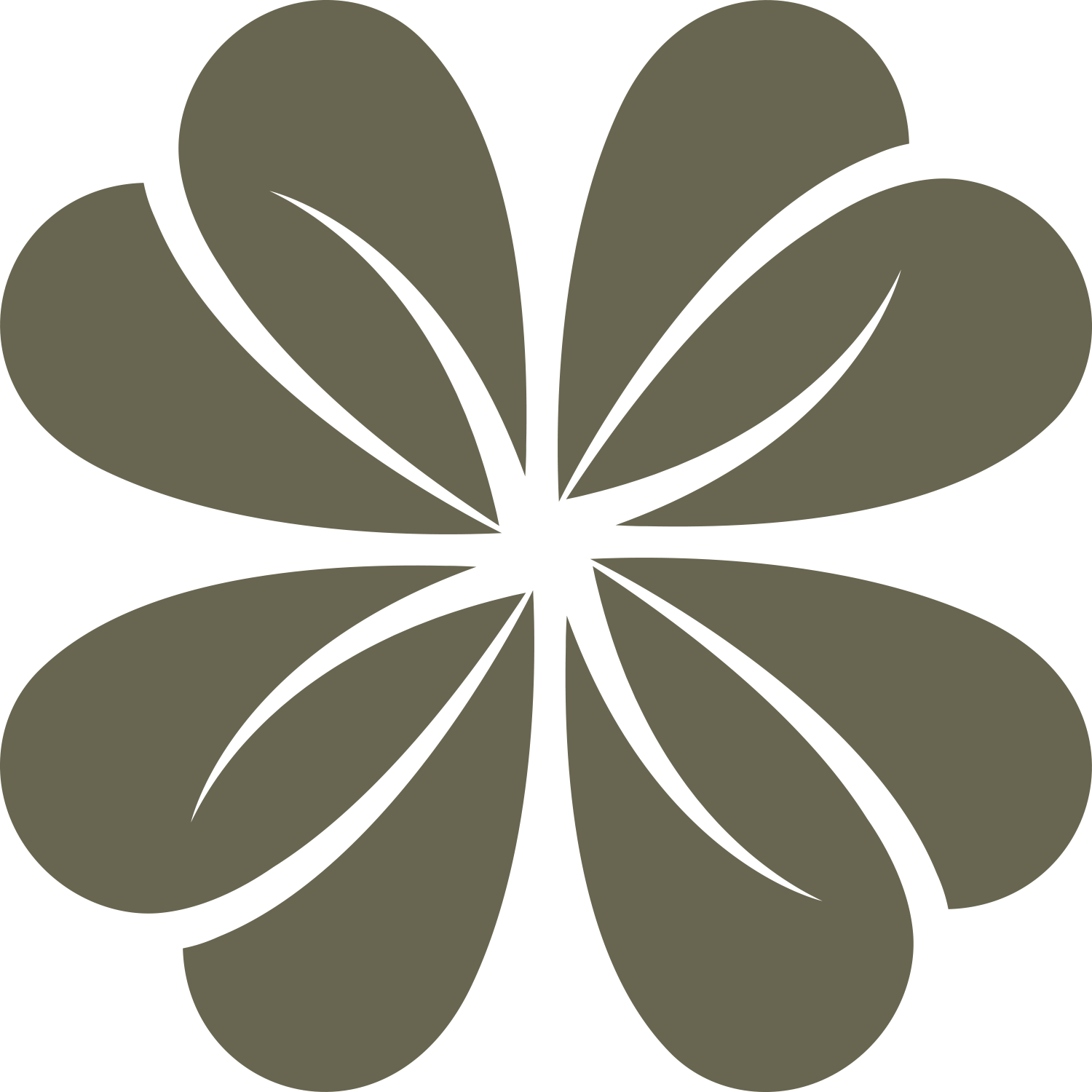 Bold abstract flower design with four rounded petals, crafted as a Delrin leather stamp—perfect for floral-themed wallets, journal covers, or handmade accessories.