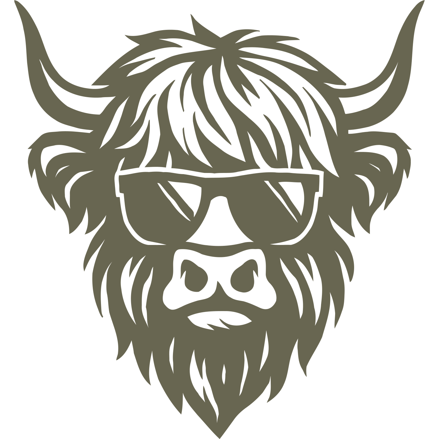 Highland Cow With Sunglasses Delrin Leather Stamp