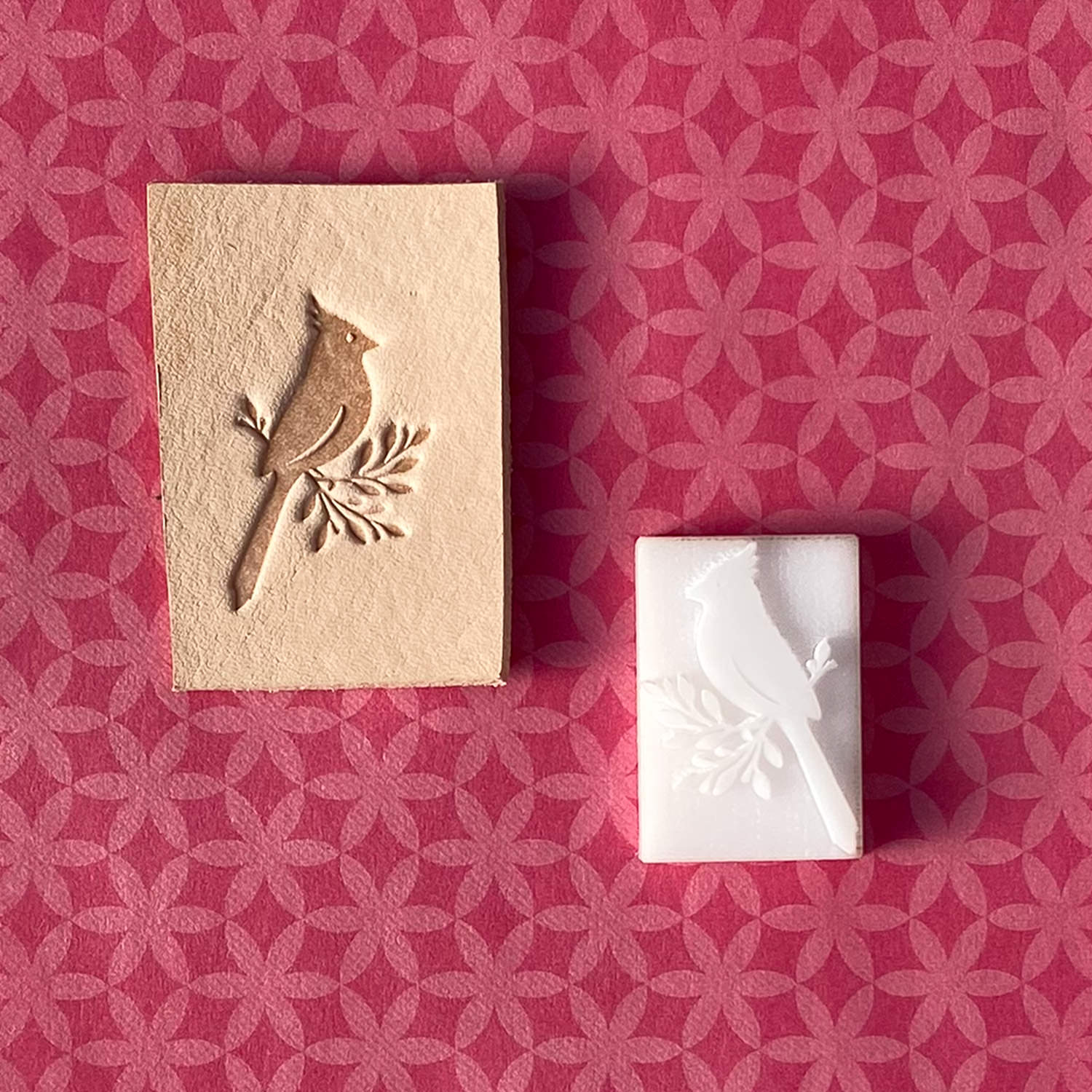 Cardinal Bird Delrin Leather Stamp