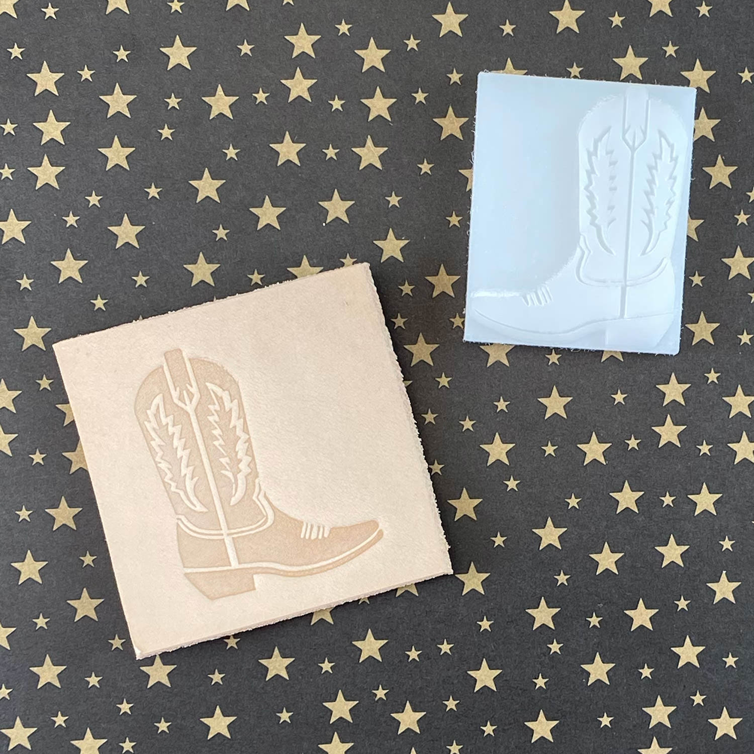 Cowboy Boot Delrin Leather Stamp