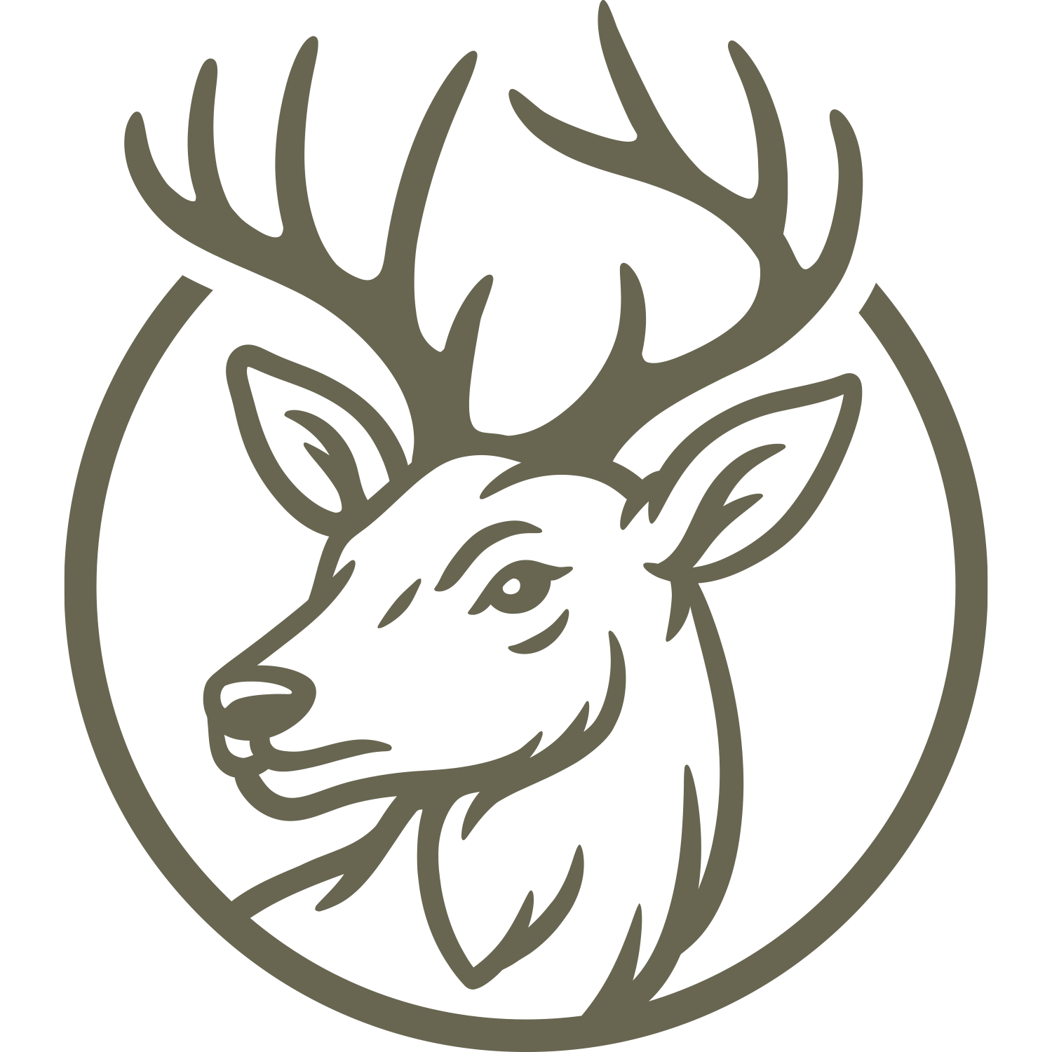 Deer Head in Circle Delrin Leather Stamp