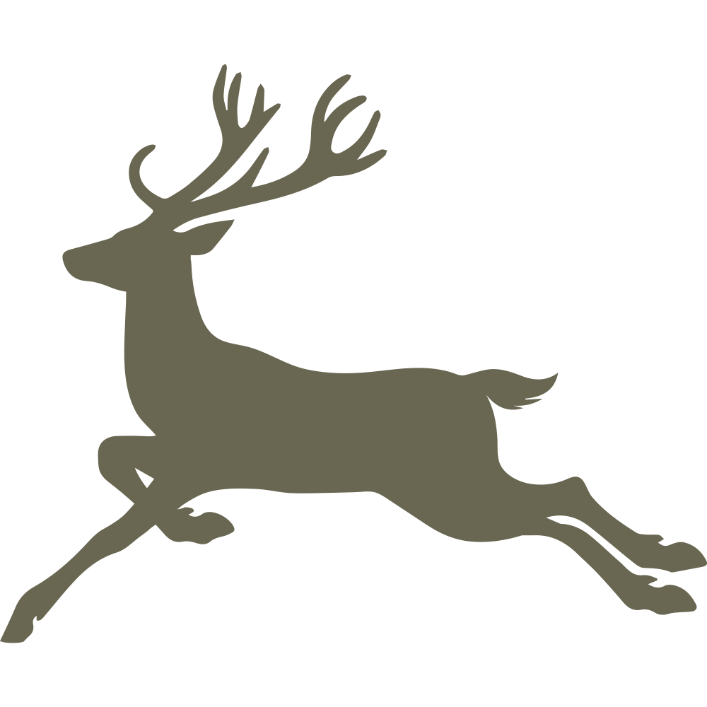 Delrin leather stamp with a leaping deer design, perfect for wildlife-themed leatherworking projects.