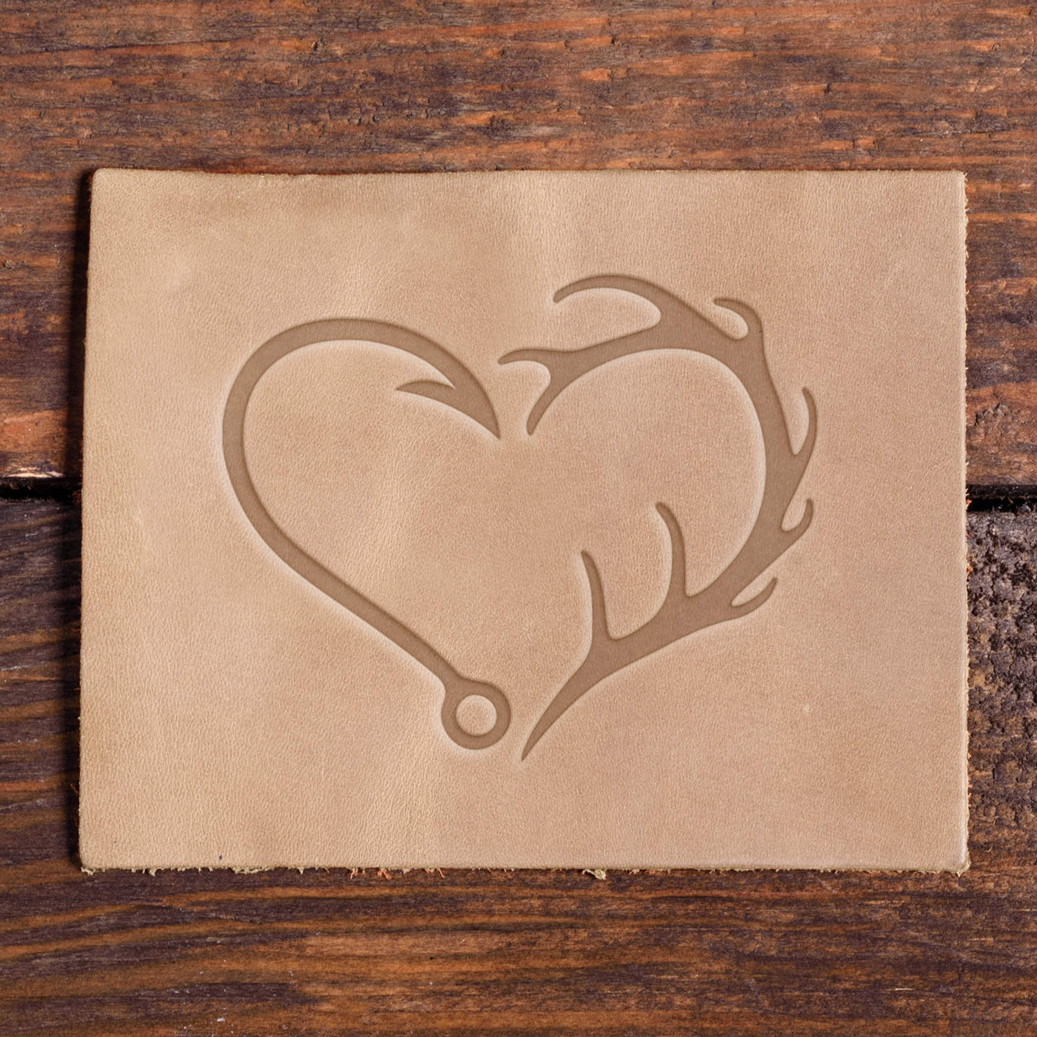 Deer Antlers Fish Hook Heart Delrin Leather Stamp