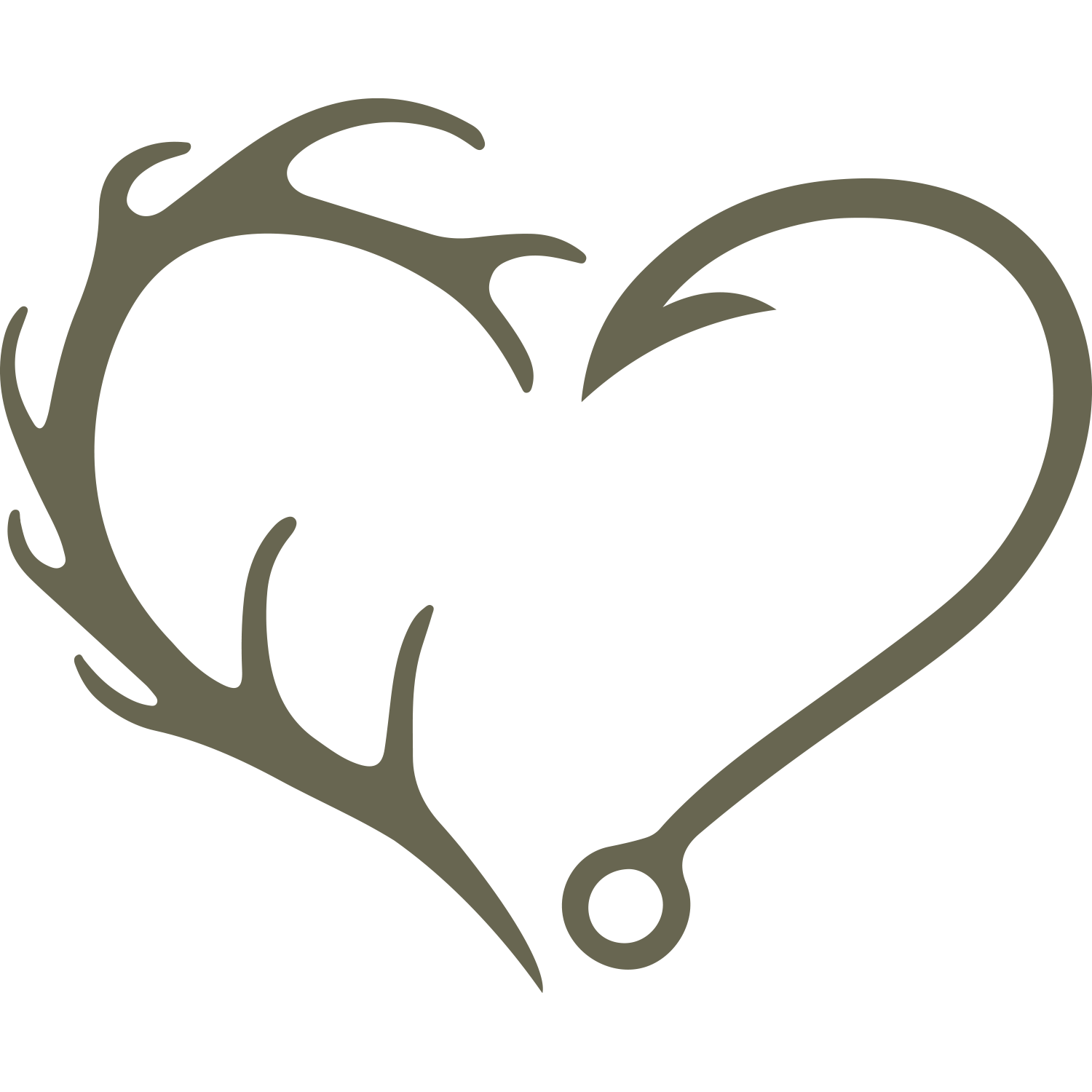 Deer Antlers Fish Hook Heart Delrin Leather Stamp
