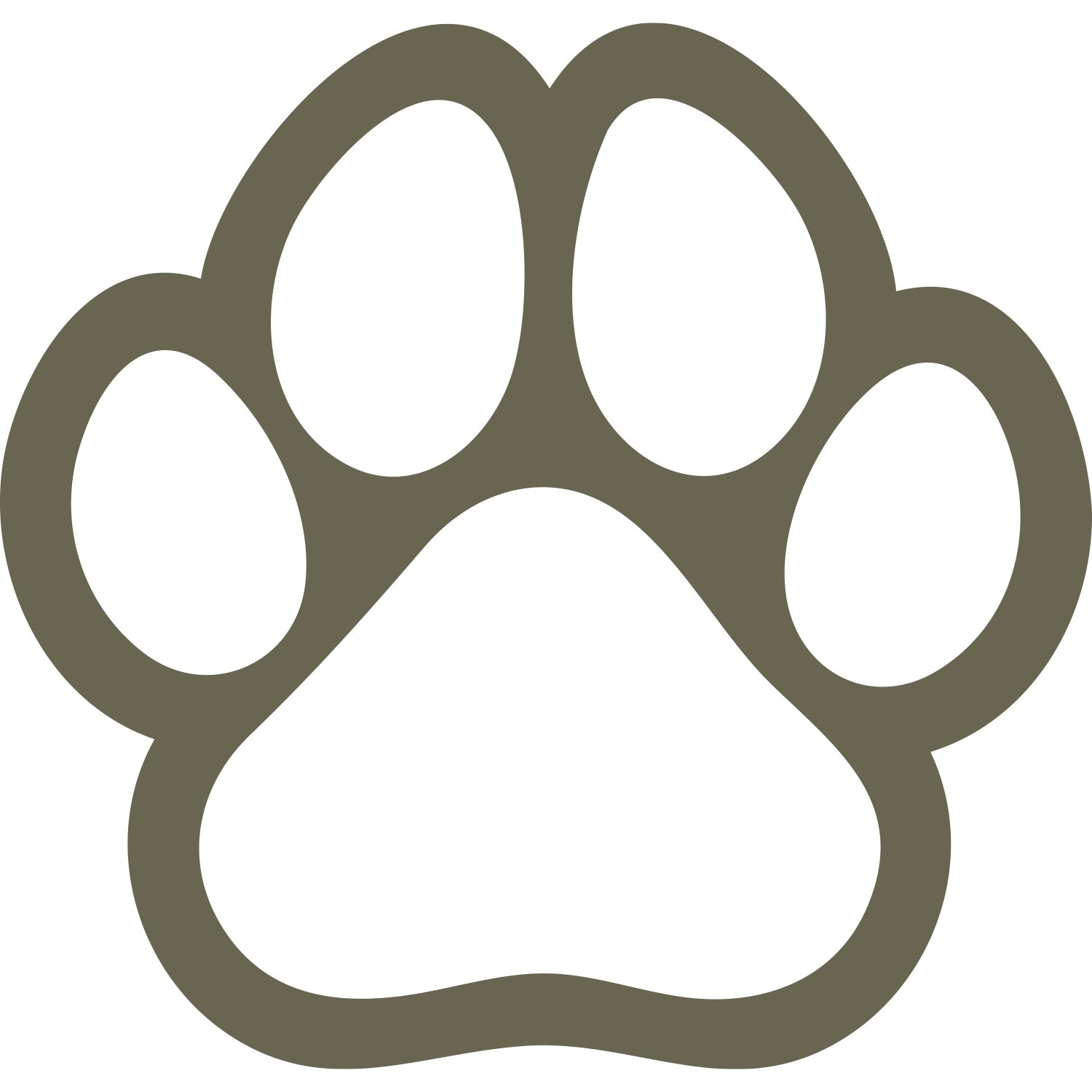 Bold Delrin leather stamp design of a classic animal paw print—perfect for pet-themed leather accessories, dog collars, or gifts for animal lovers.