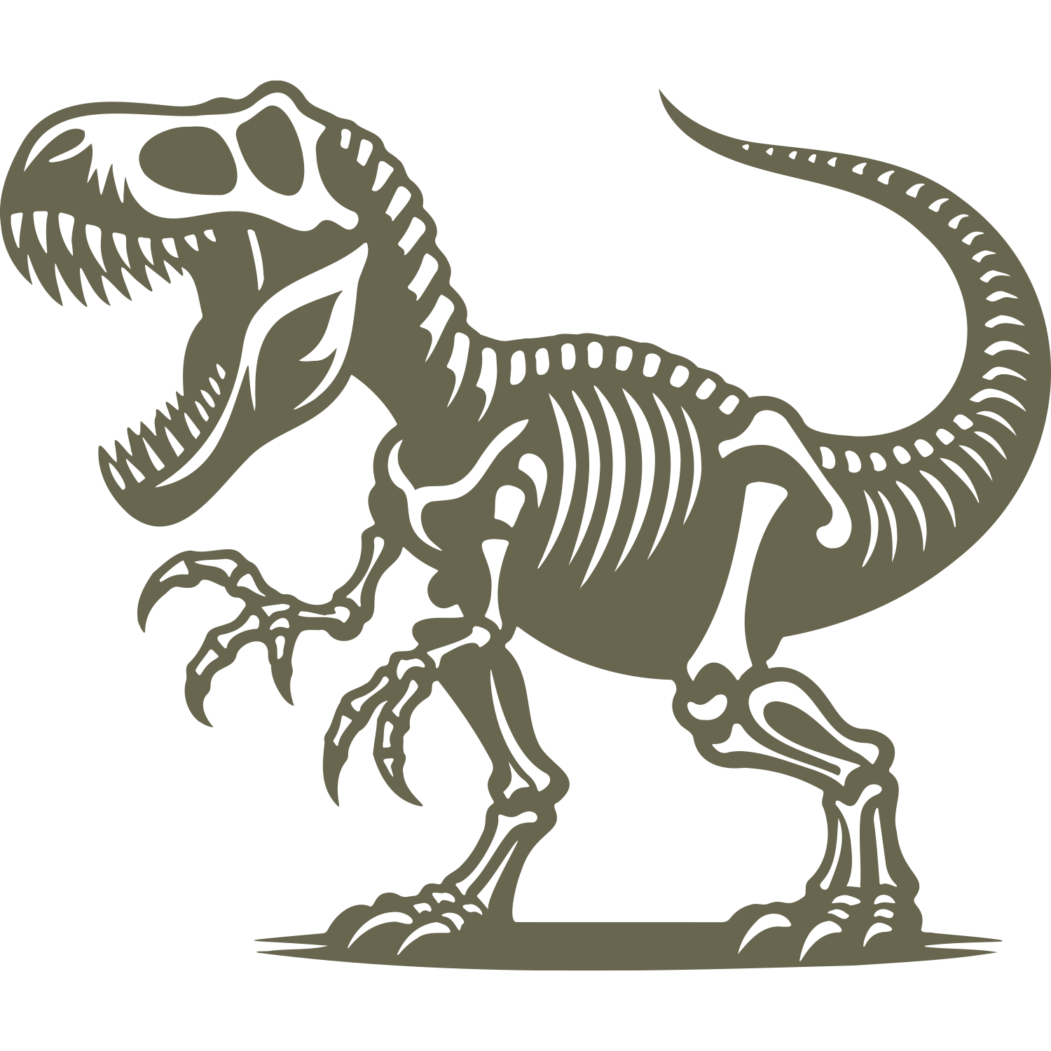 T-Rex skeleton design created for Delrin leather stamping.