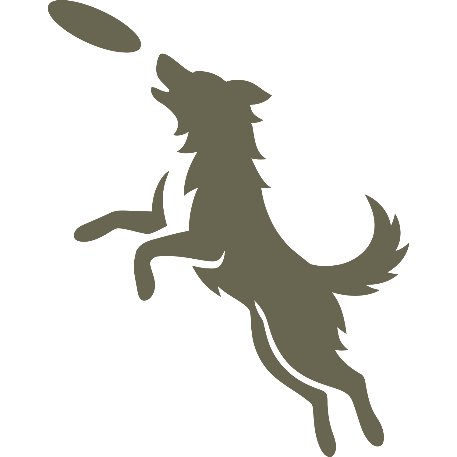 Jumping Dog Frisbee Delrin Leather Stamp