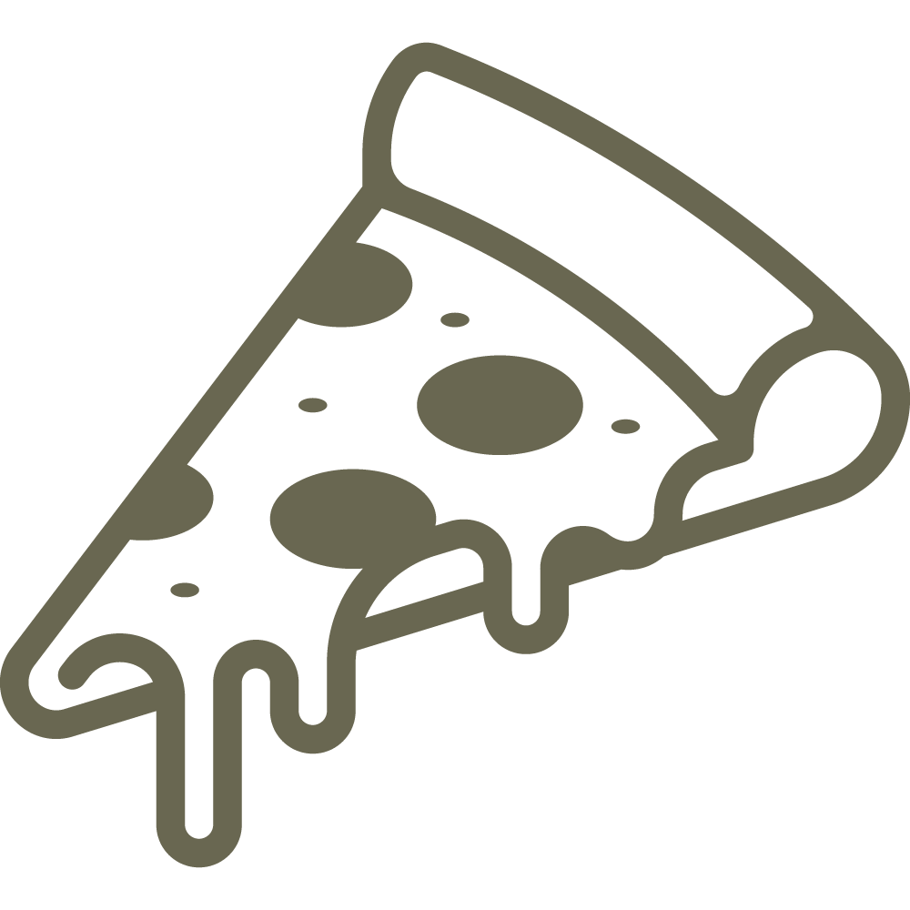 Delrin leather stamp design of a dripping slice of pepperoni pizza, ideal for food-themed leather projects.