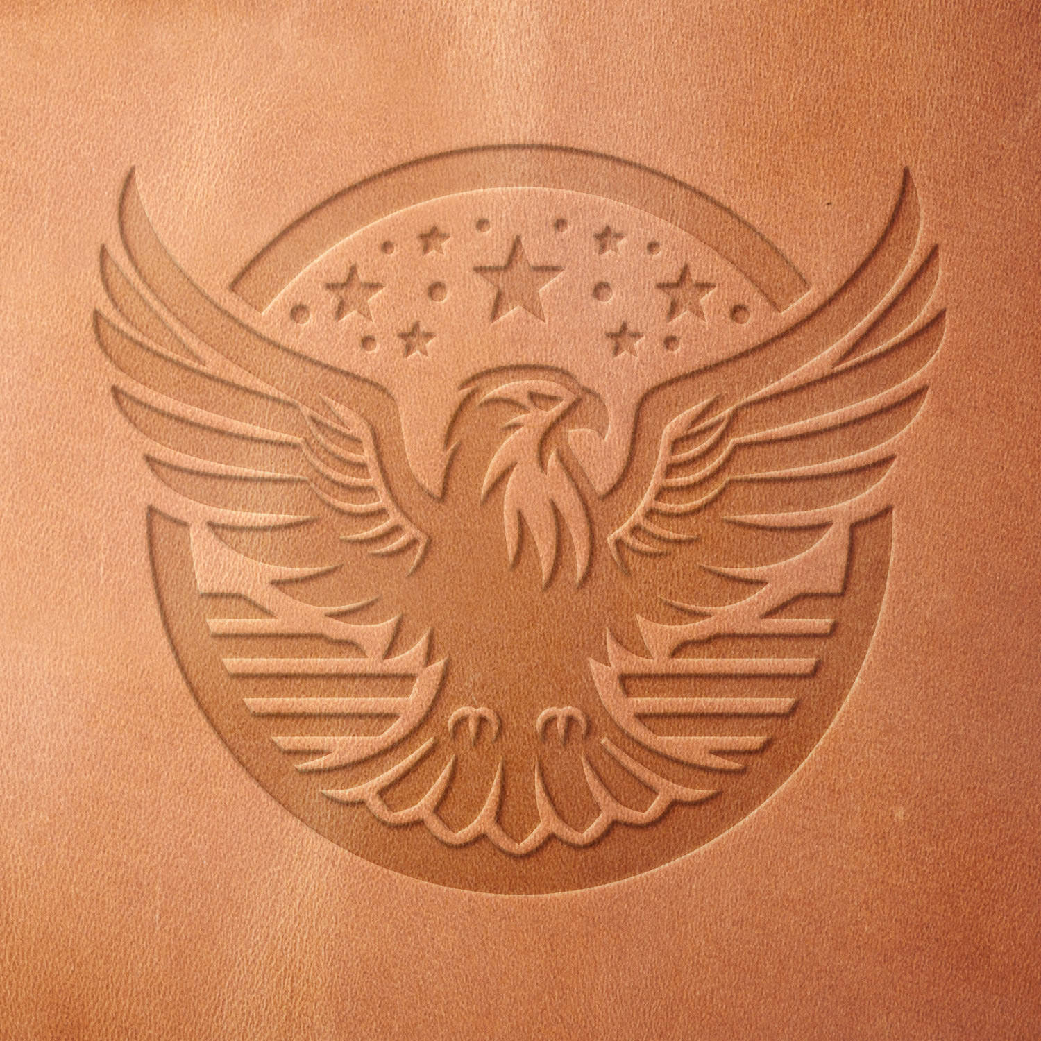 Patriotic Eagle Emblem Delrin Leather Stamp