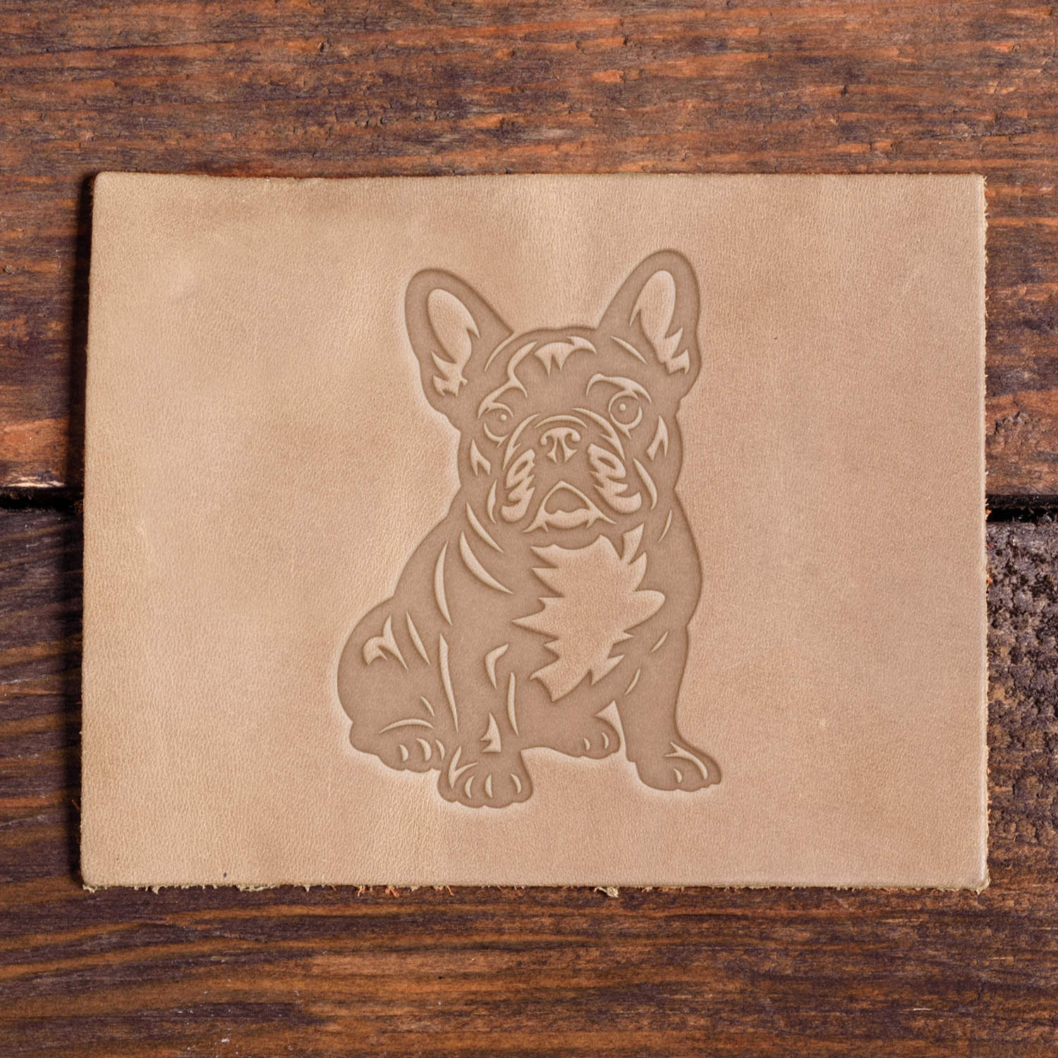 French Bulldog Dog Delrin Leather Stamp