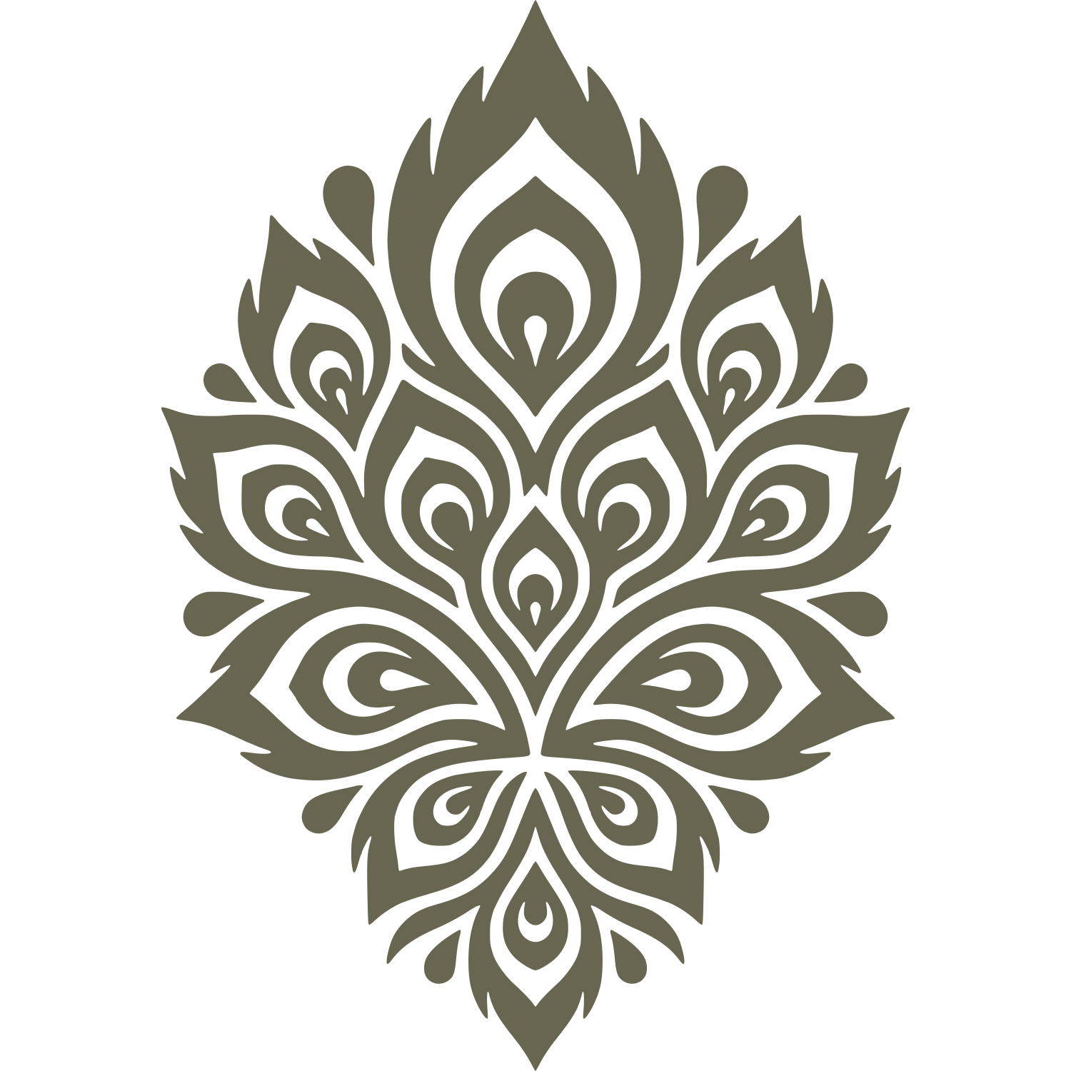 Peacock Feather Emblem Delrin Leather Stamp