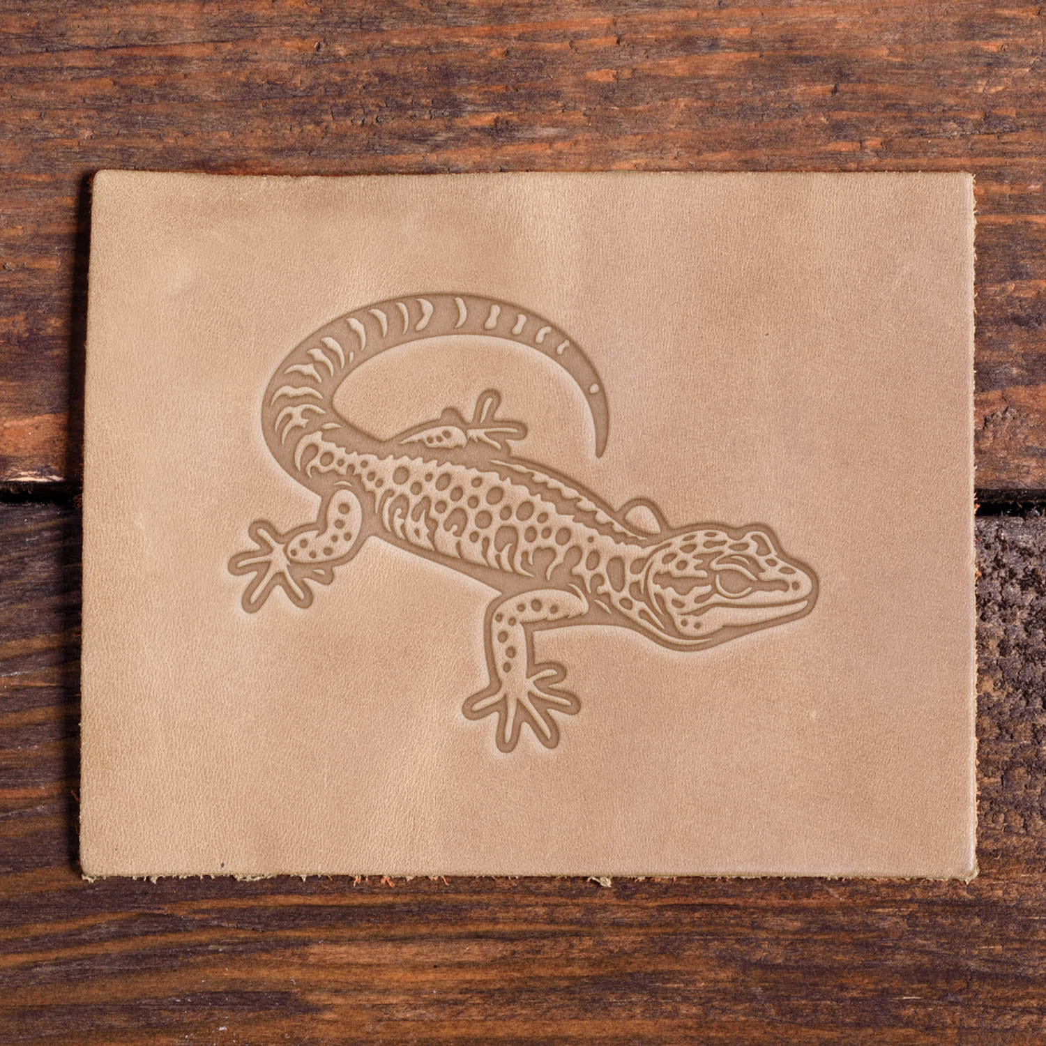 Leopard Gecko Delrin Leather Stamp