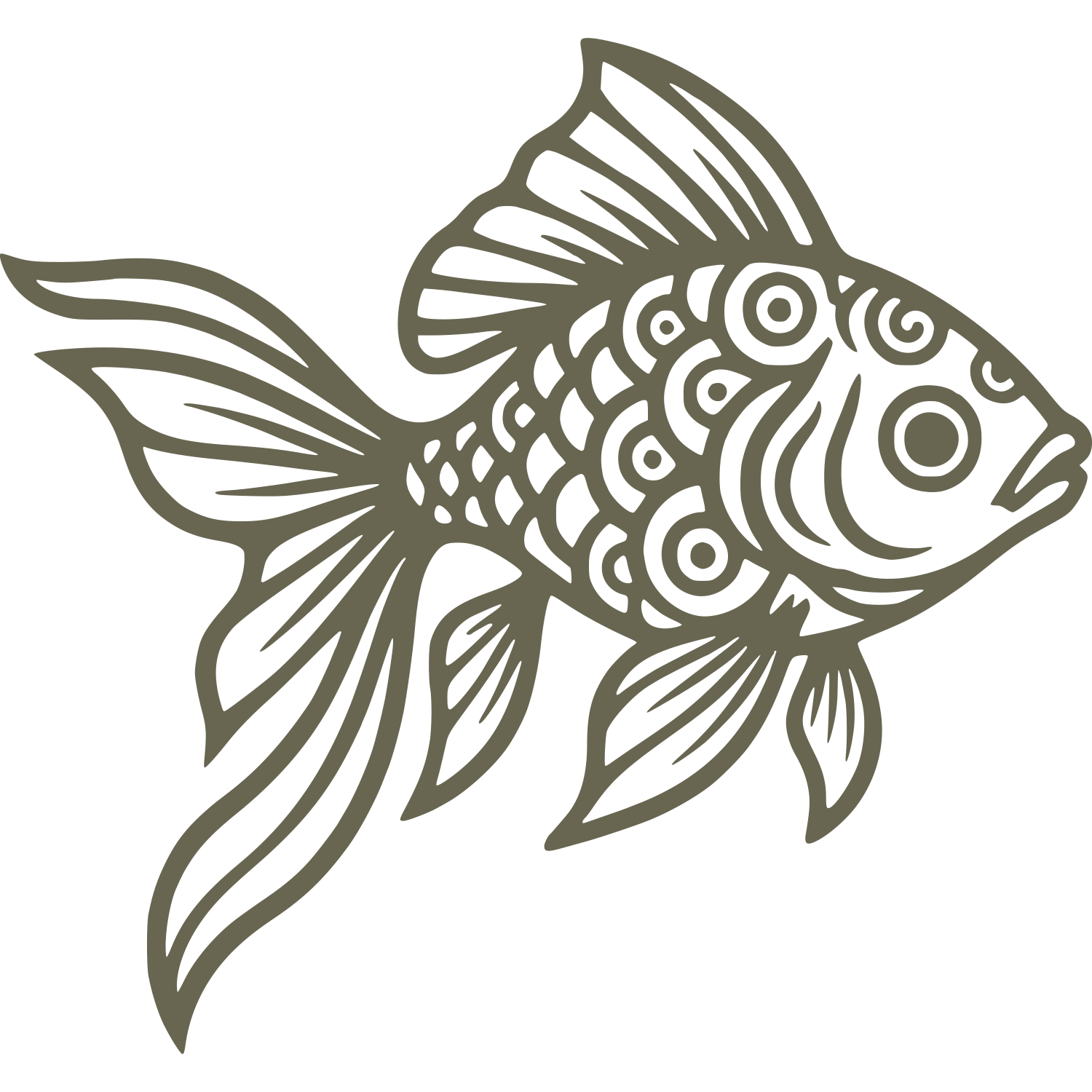 Goldfish Delrin Leather Stamp