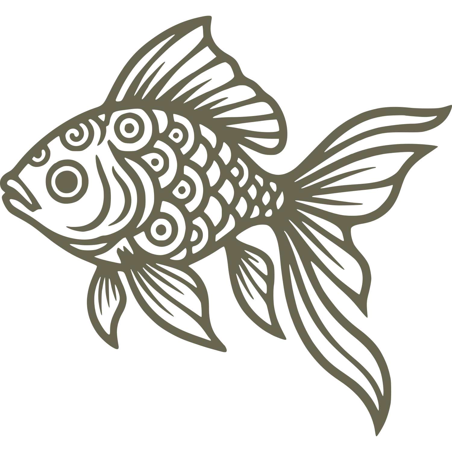 Goldfish Delrin Leather Stamp