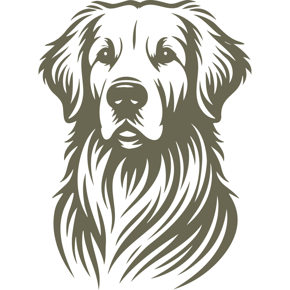 Delrin leather stamp with a detailed Golden Retriever design, perfect for dog-themed leatherworking projects.