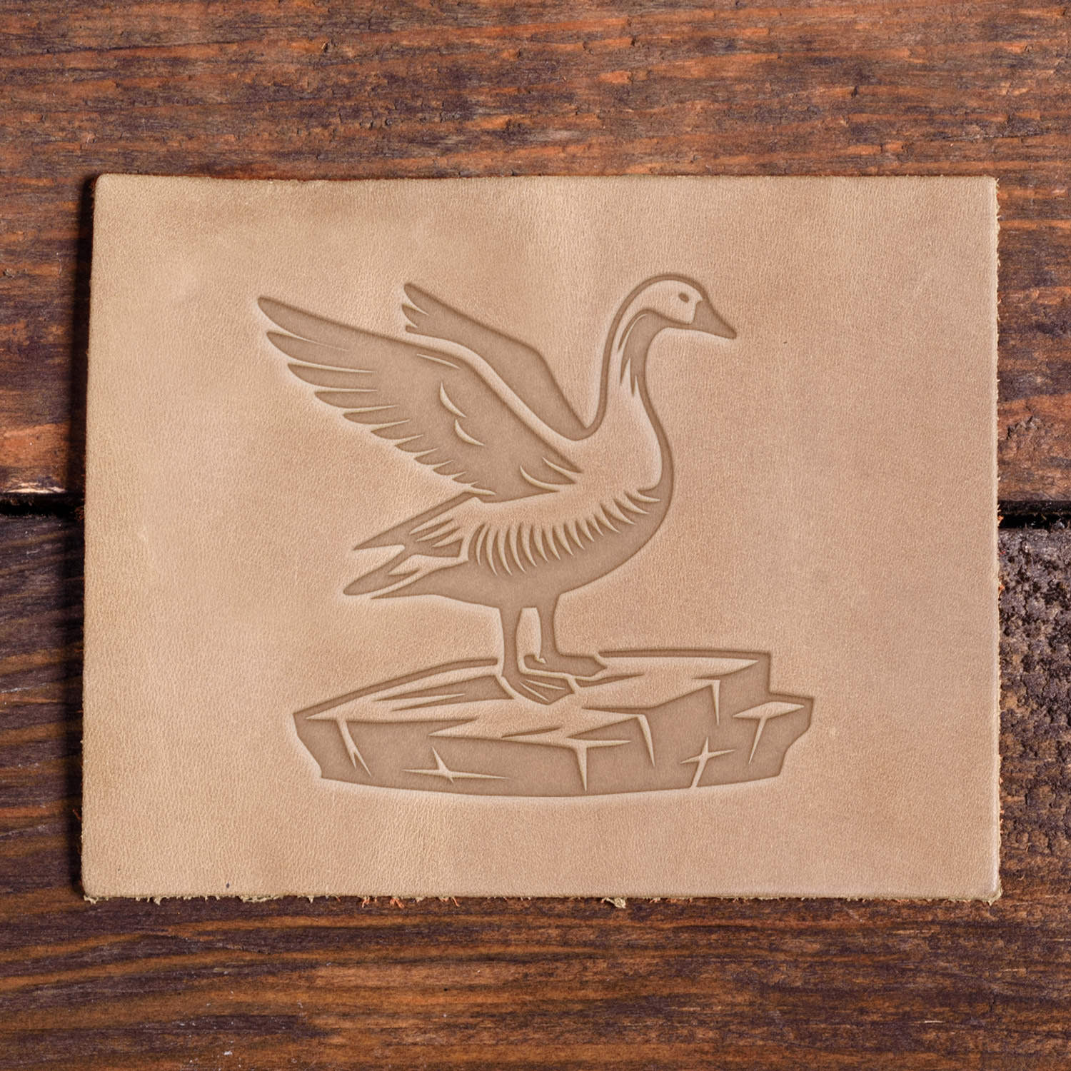 Goose on Rock Delrin Leather Stamp