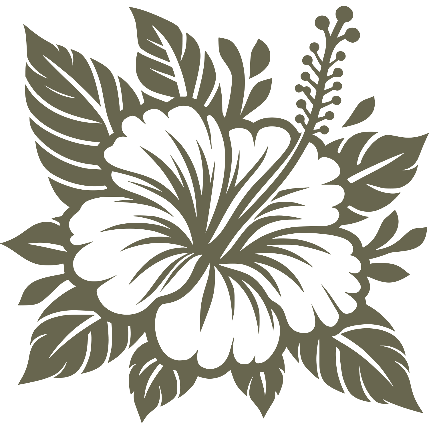 Hibiscus Delrin Leather Stamp