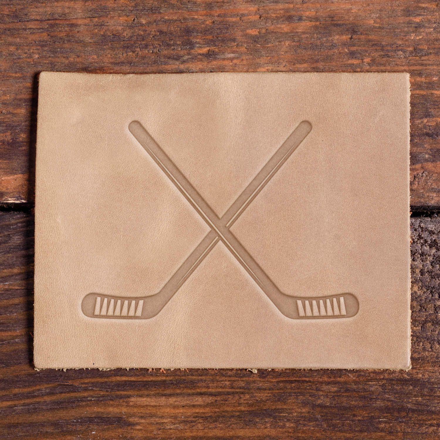 Hockey Sticks Delrin Leather Stamp