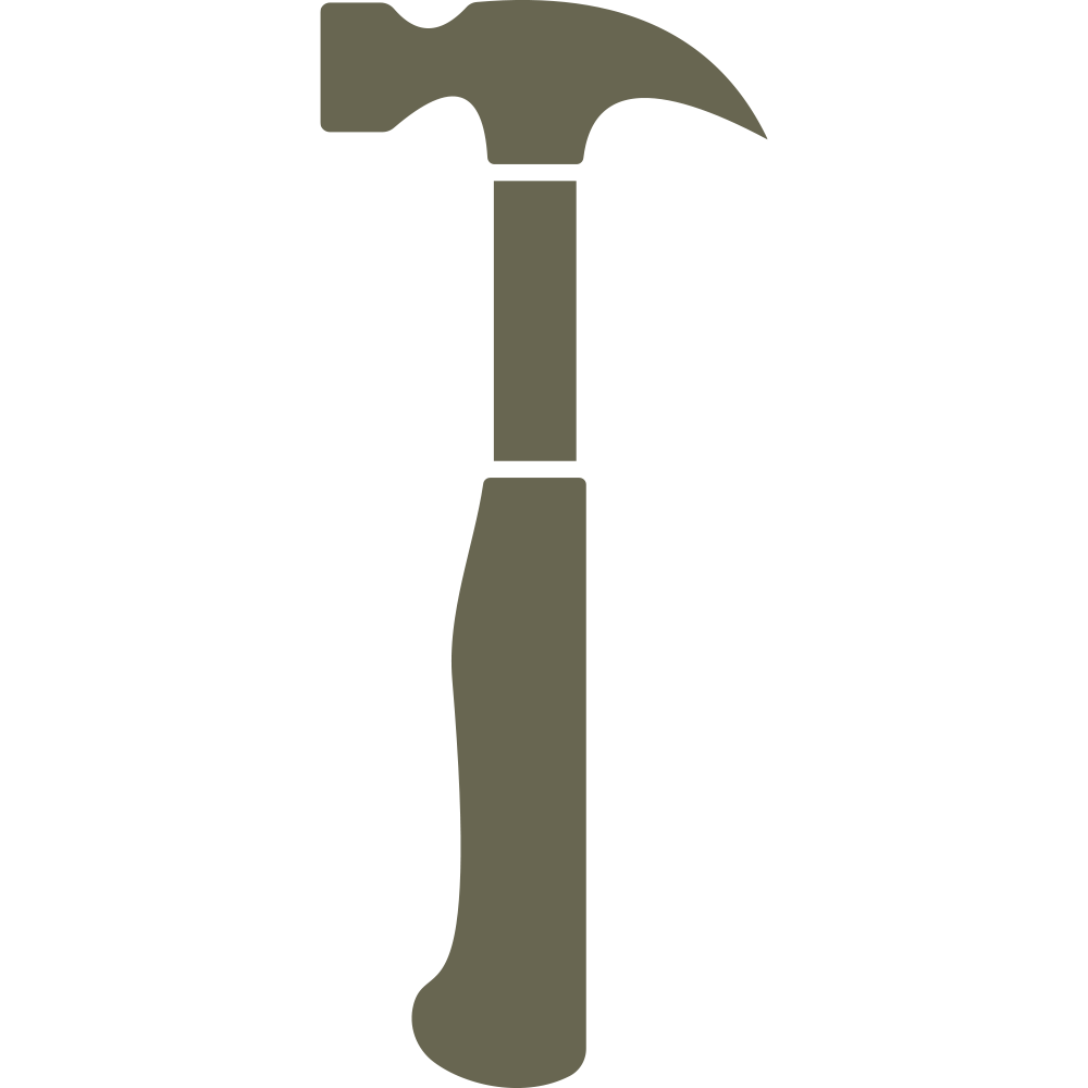 Simple and bold claw hammer design, featuring a sturdy handle and curved claw for nail removal. A versatile symbol of craftsmanship and woodworking.