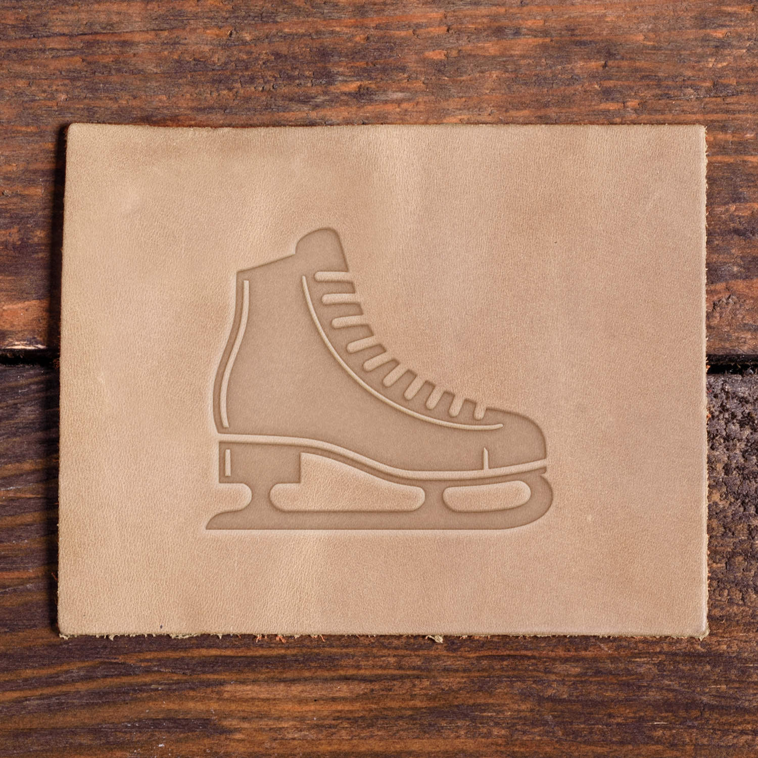 Ice Skate Delrin Leather Stamp
