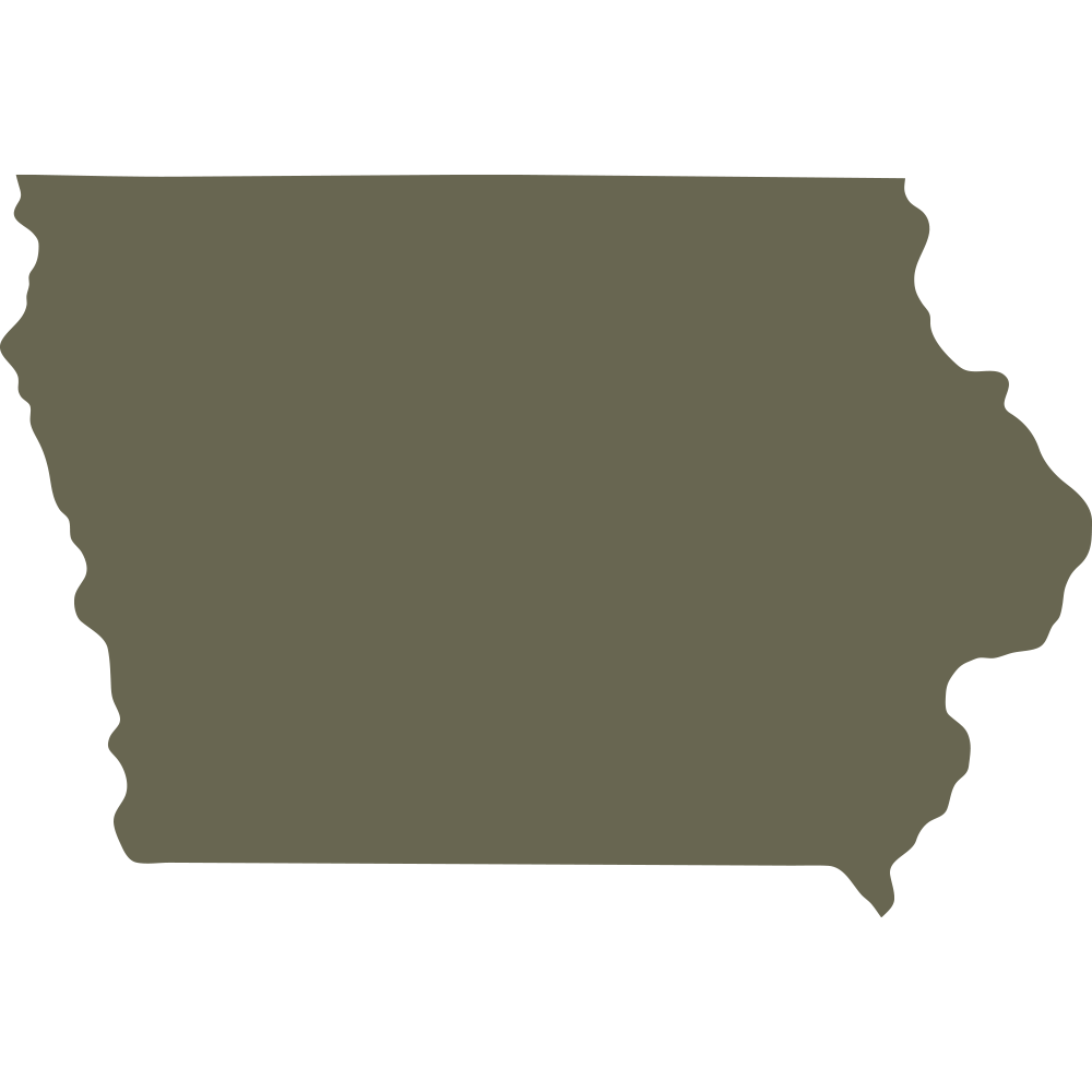 Iowa State Shape Delrin Leather Stamp