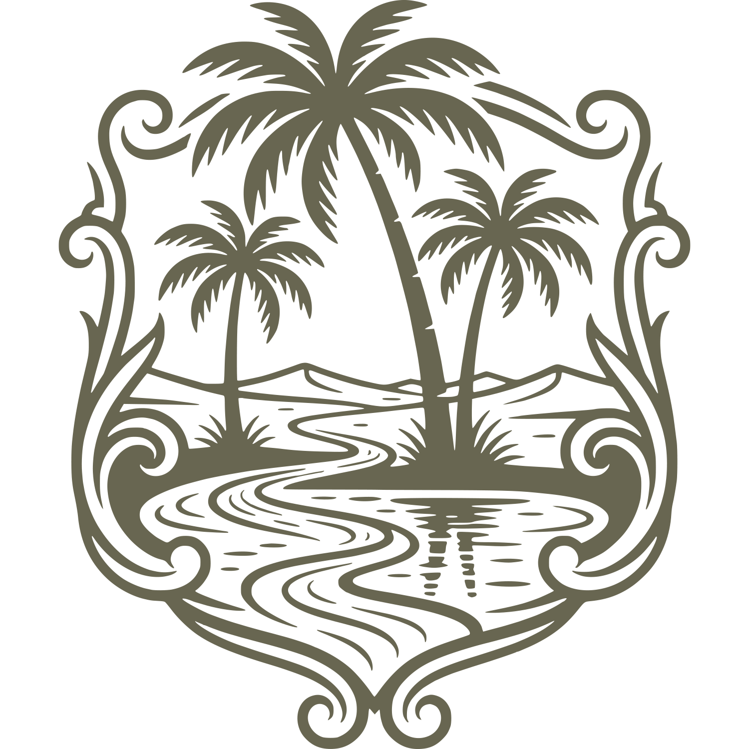 Tropical Island Delrin Leather Stamp