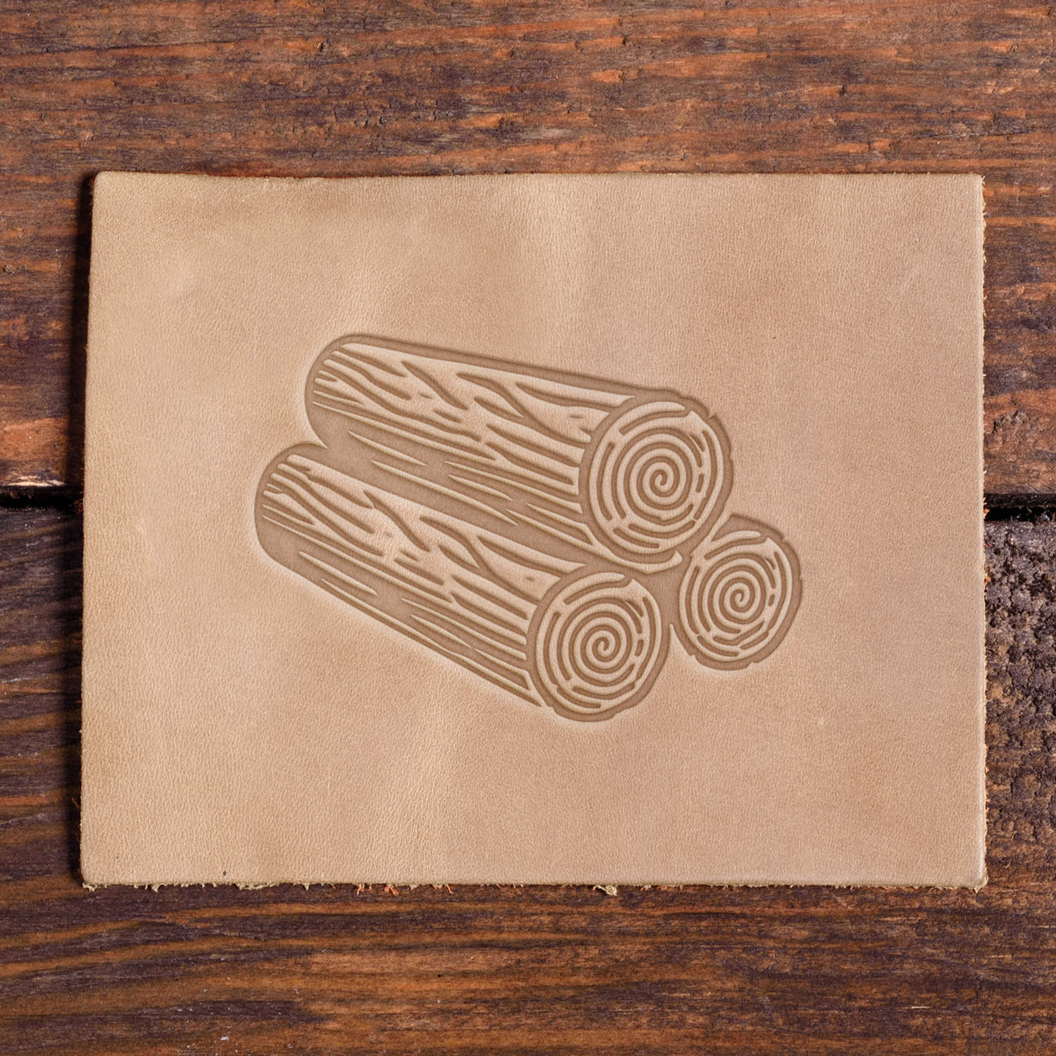 Pile of Logs Delrin Leather Stamp