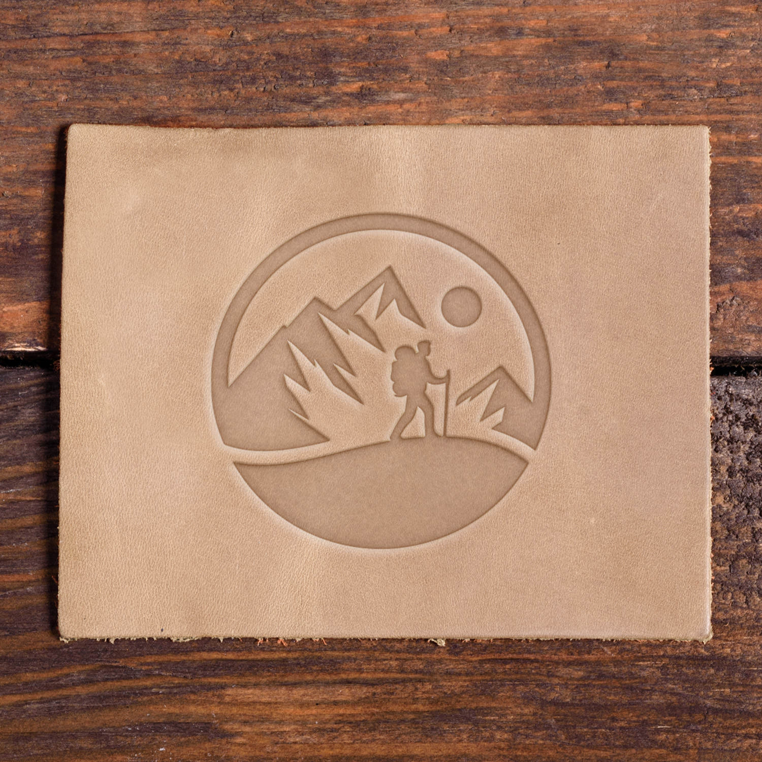 Mountain Hiker Delrin Leather Stamp