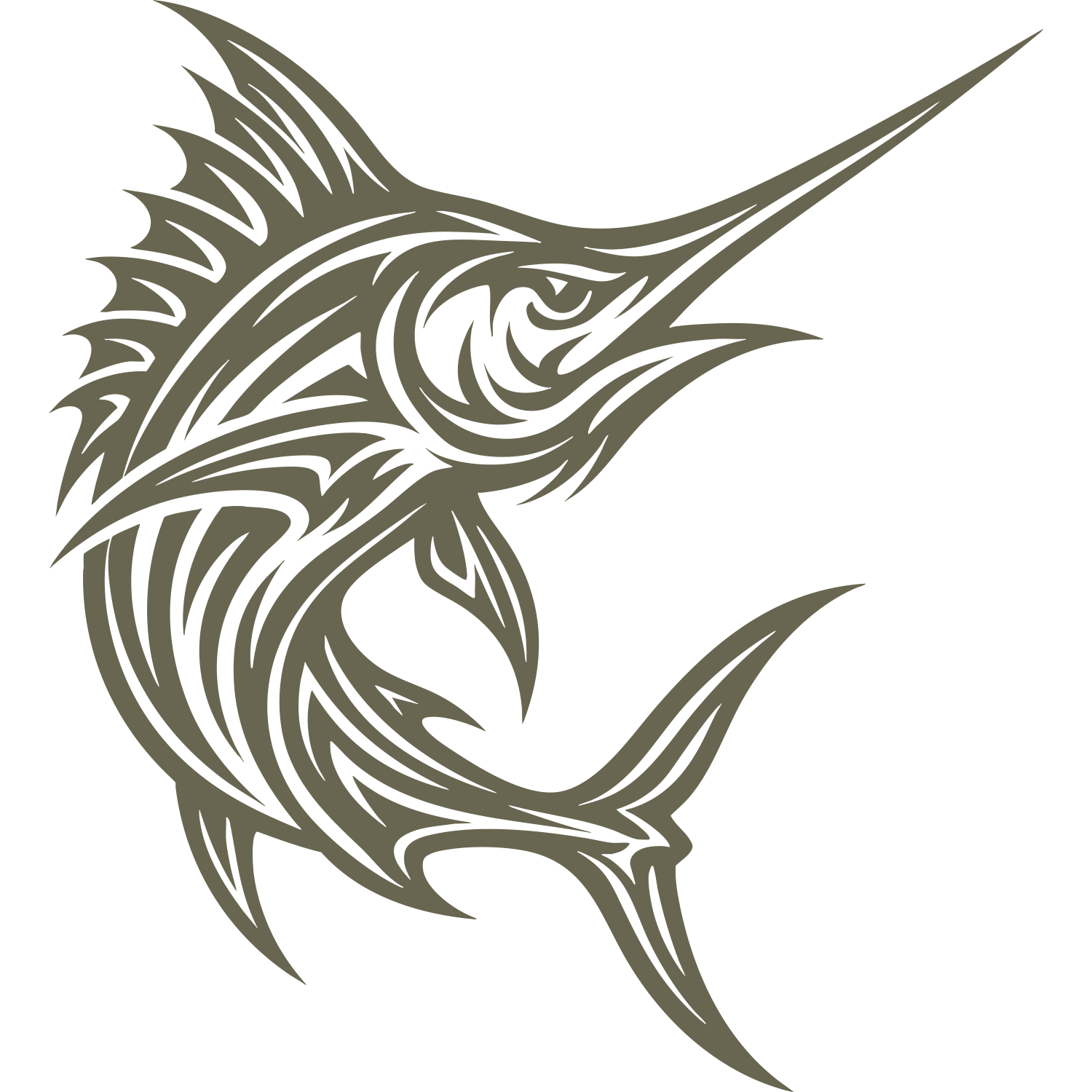 Marlin Fish Delrin Leather Stamp